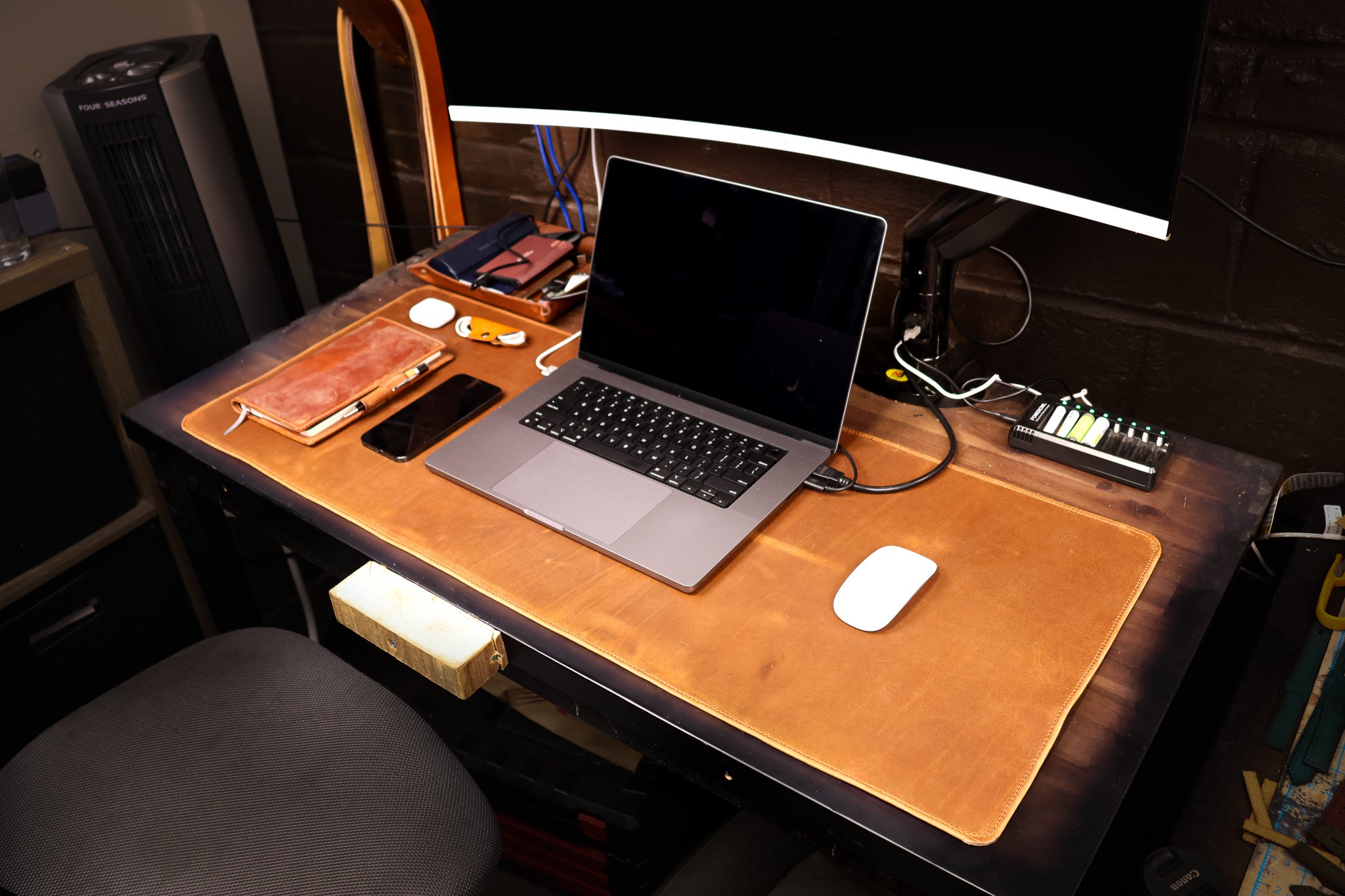 Leather Desk Mat - Cognac Balmoral