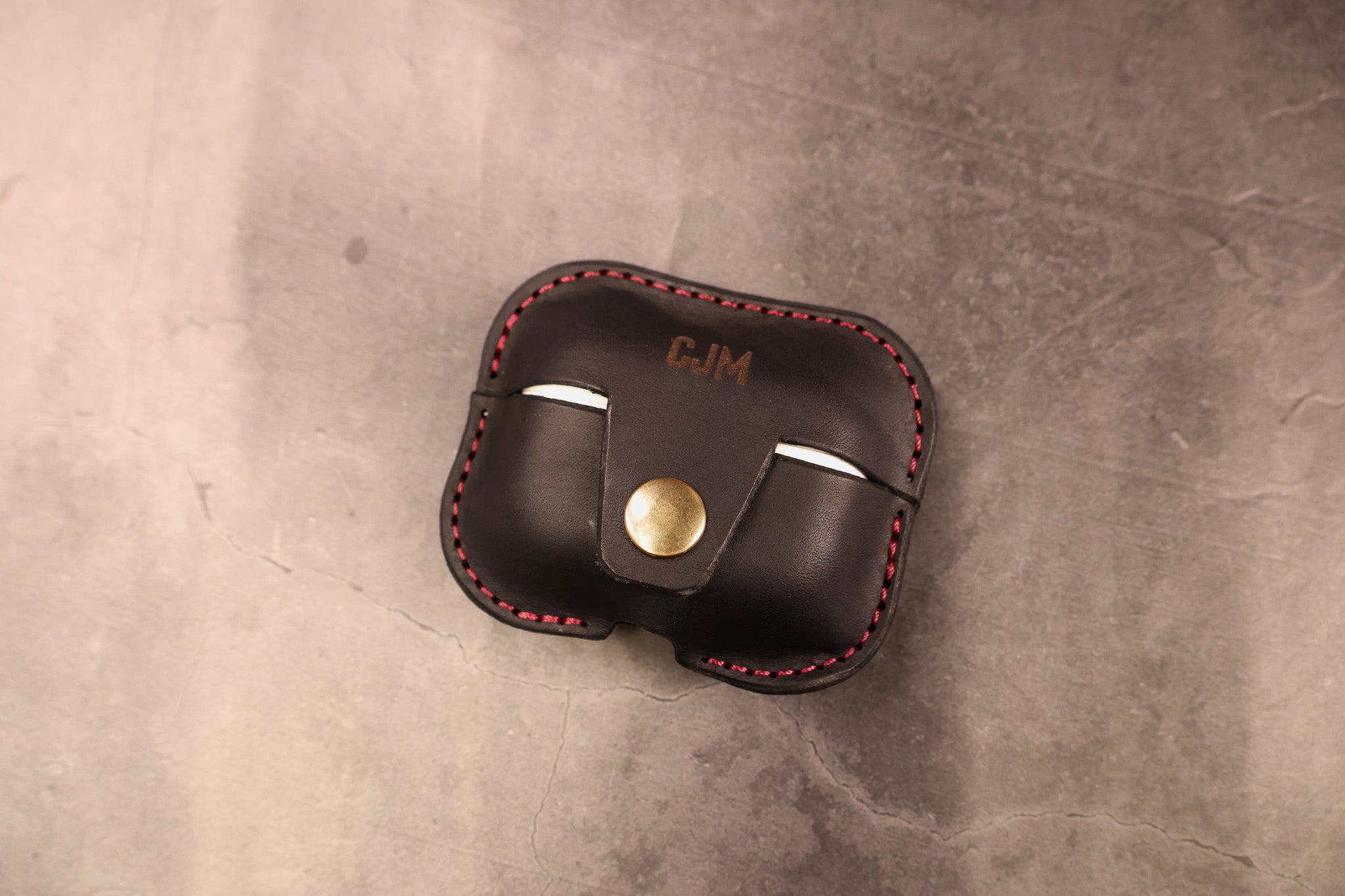 Leather AirPods Case - Black Balmoral