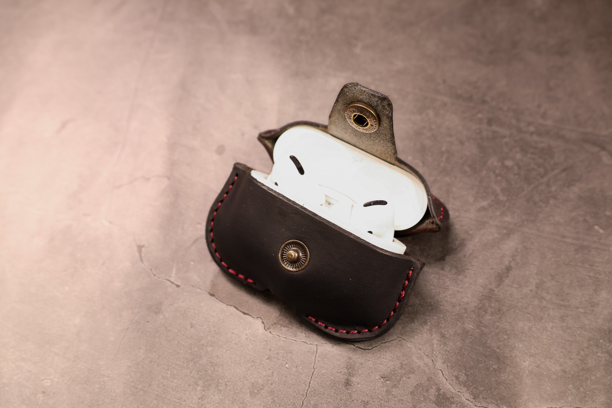 Leather AirPods Case - Black Balmoral