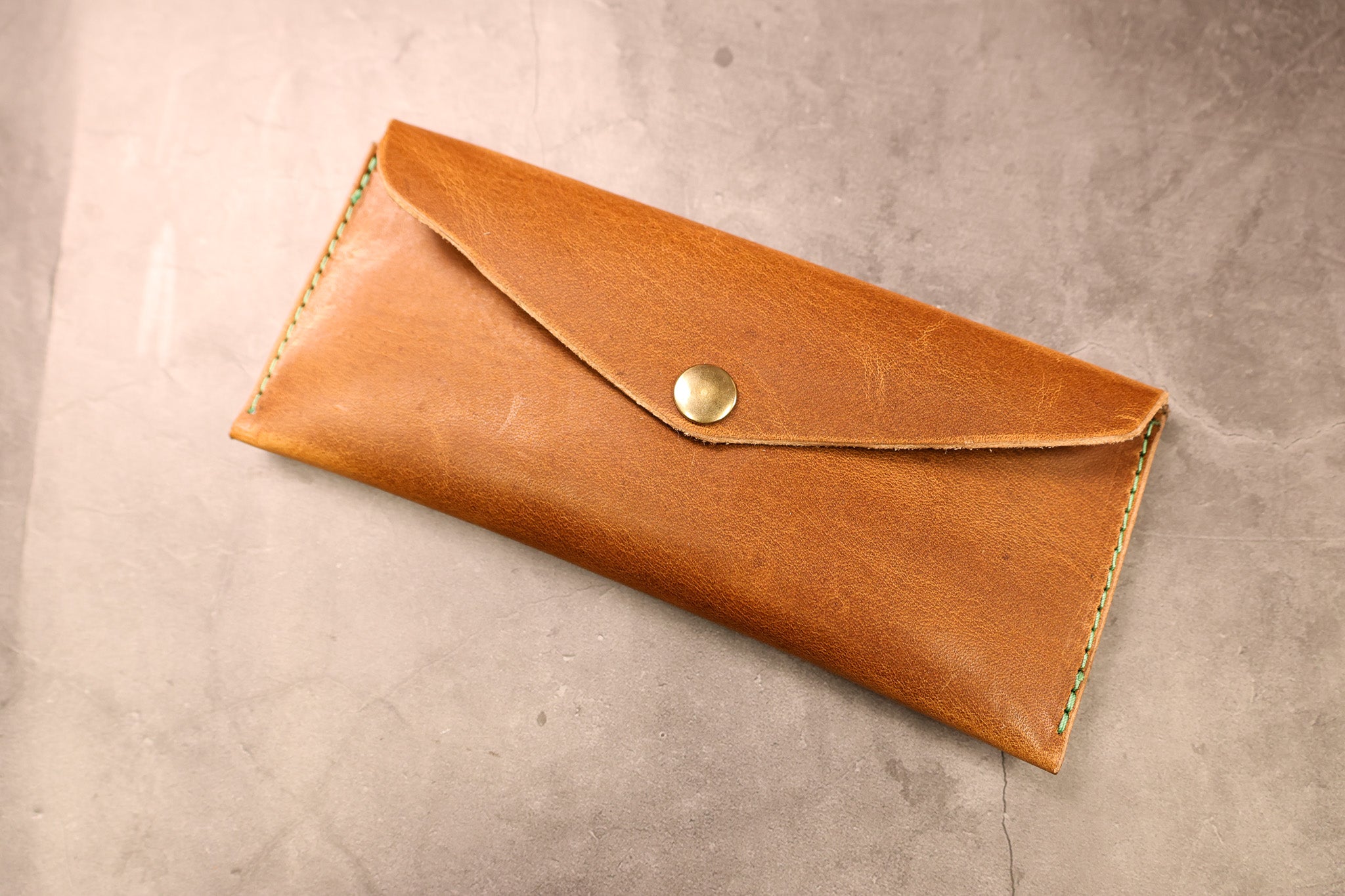 Leather Money Envelope - Walnut Minerva