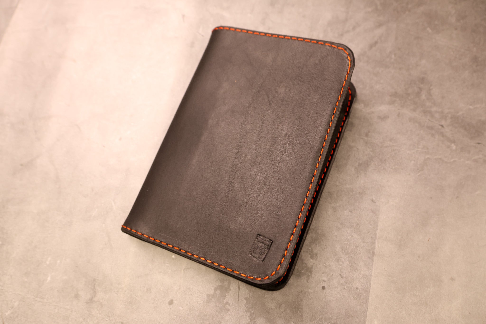 Leather Passport Wallet - Black Balmoral