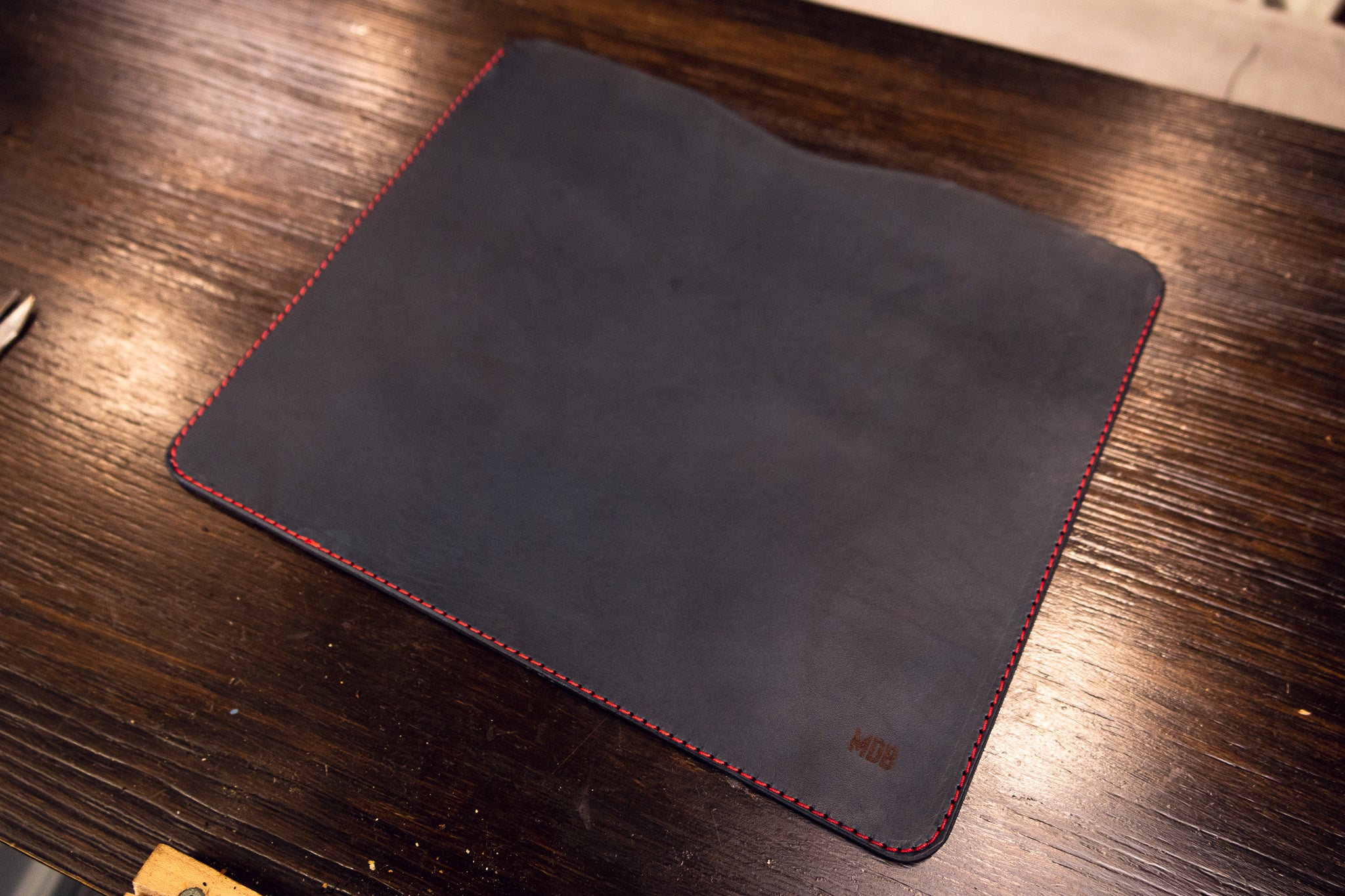 Leather iPad Sleeve - Navy Blue Balmoral