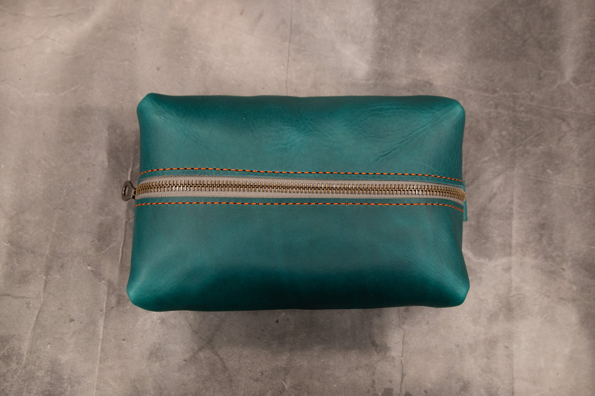 Leather Dopp Kit - Turquoise Minerva