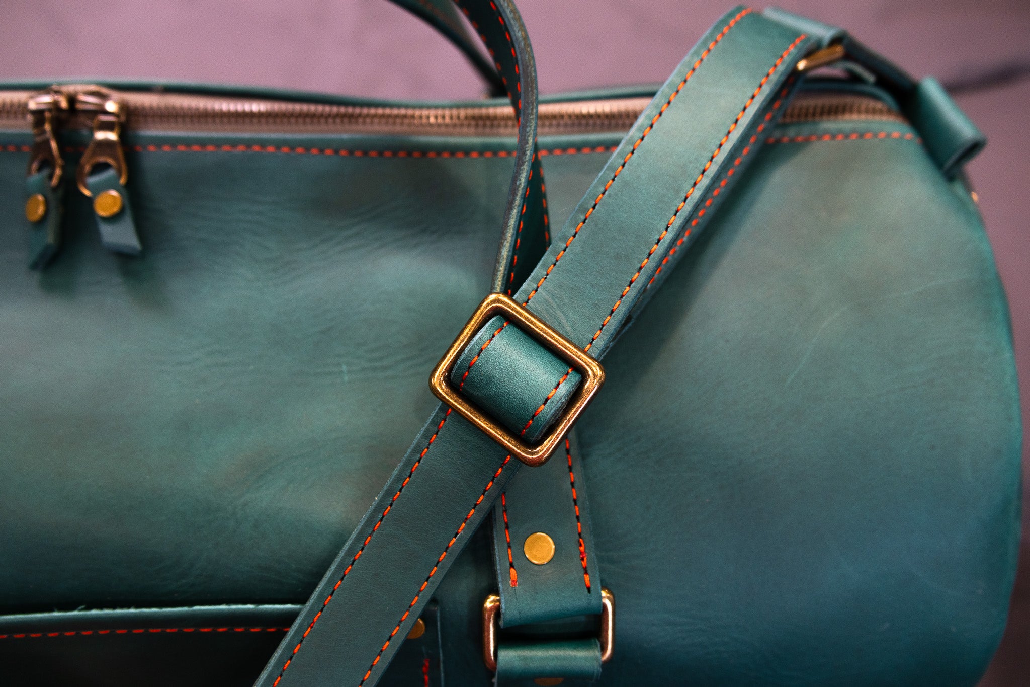 Leather Carry-On Duffle Bag - Turquoise Minerva