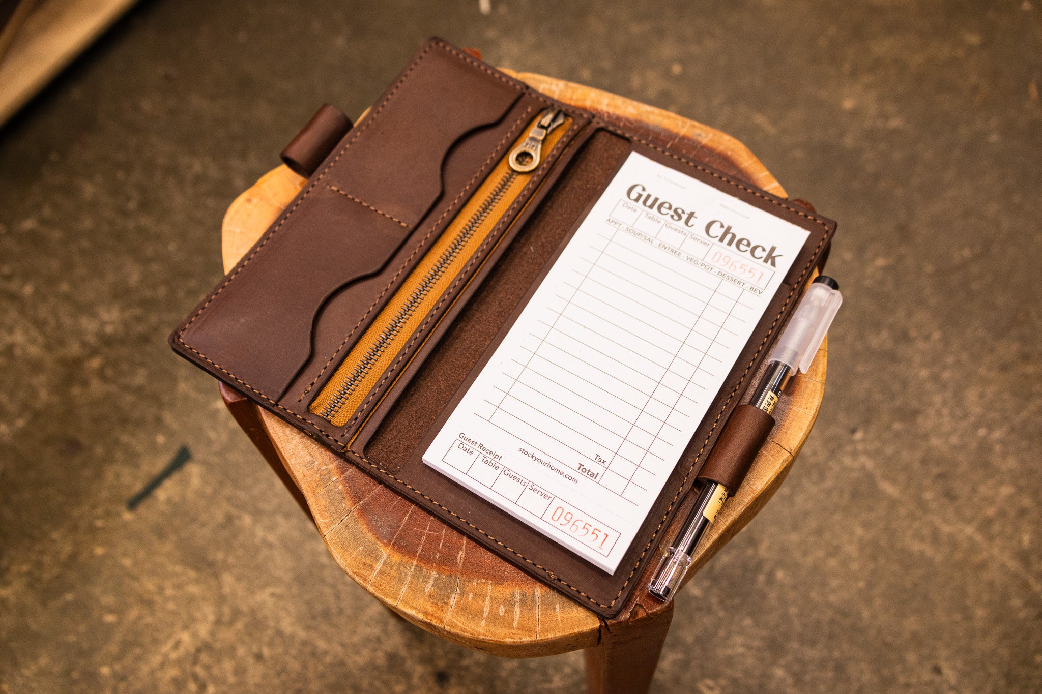 Leather Server Book - Dark Brown Minerva (LIMITED EDITION)