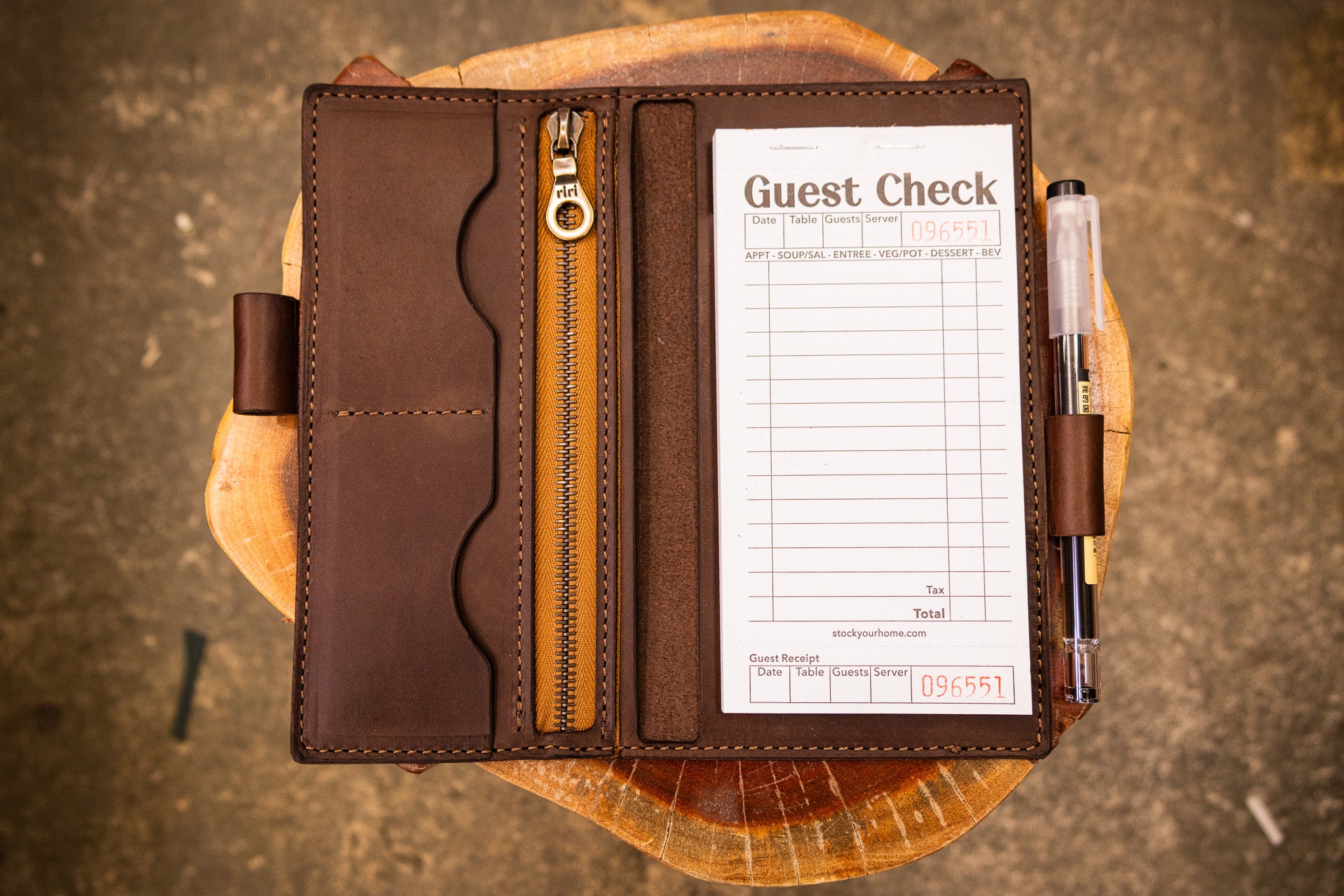 Leather Server Book - Dark Brown Minerva (LIMITED EDITION)