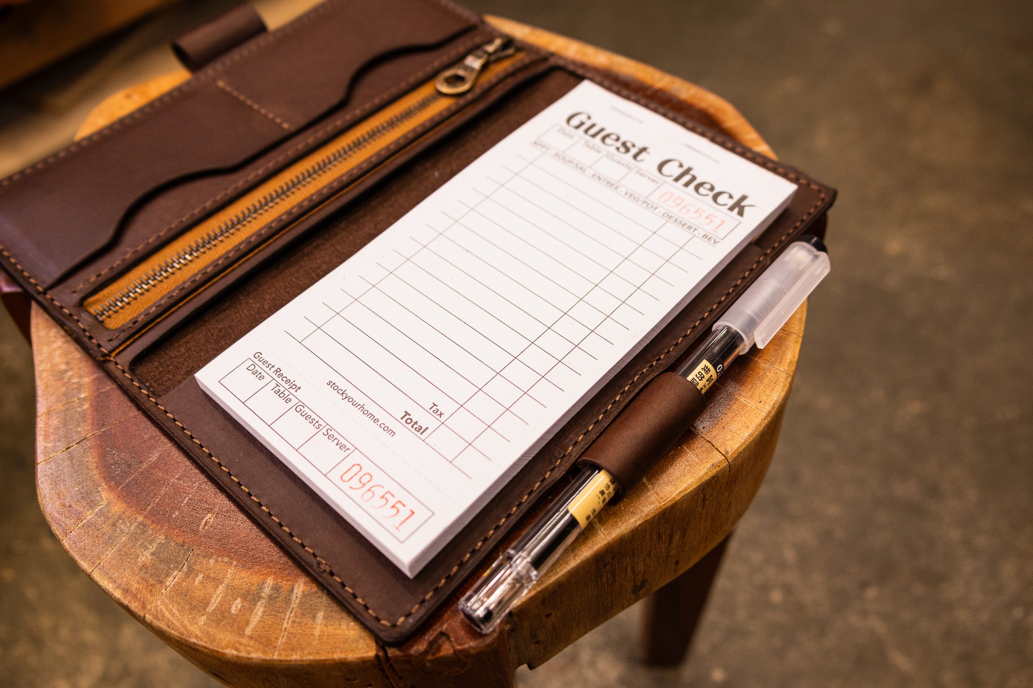Leather Server Book - Dark Brown Minerva (LIMITED EDITION)