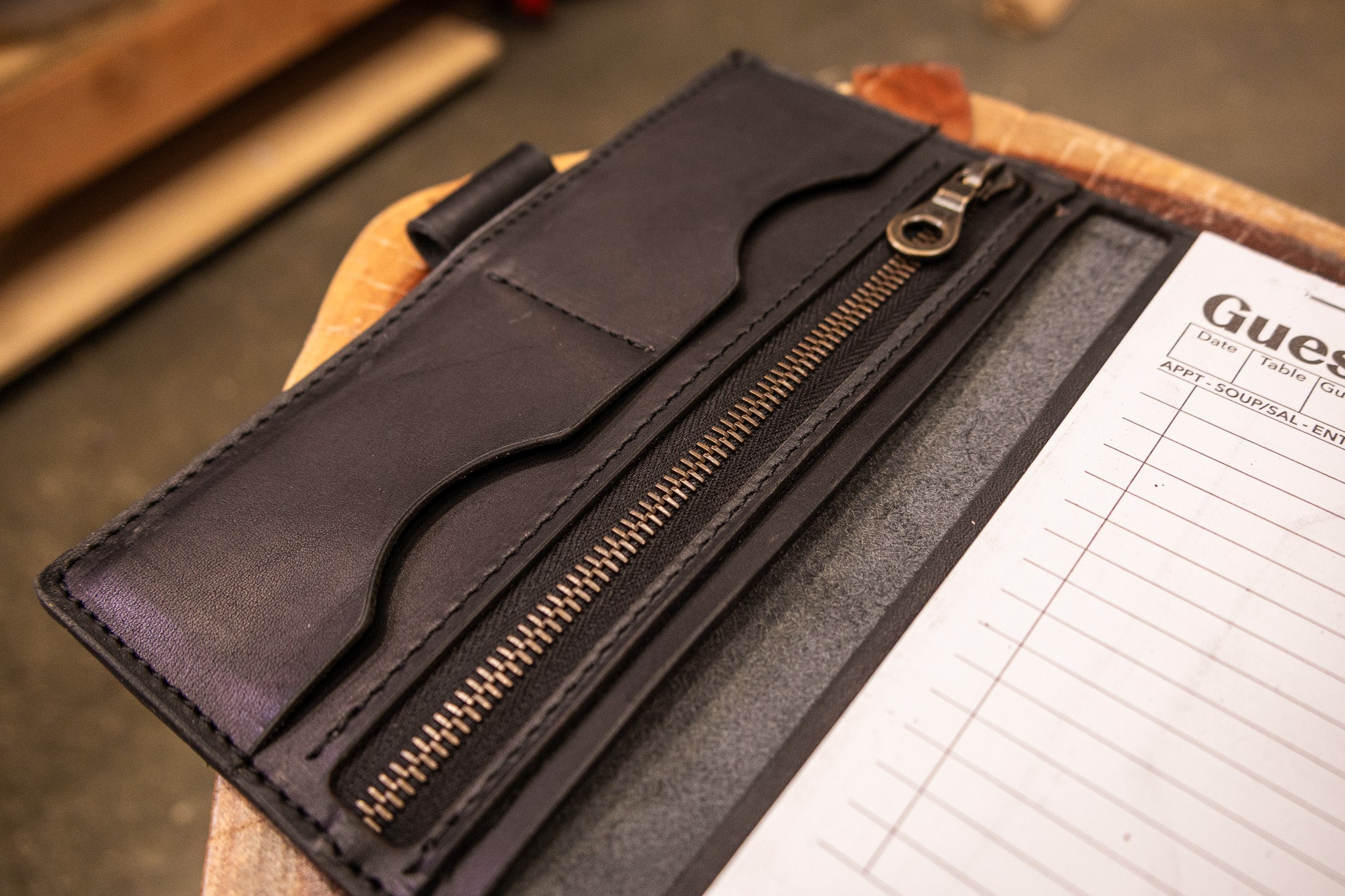 Leather Server Book - Black Balmoral
