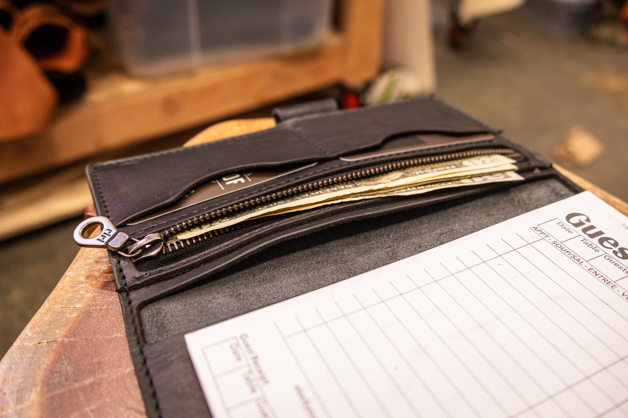 Leather Server Book - Black Balmoral