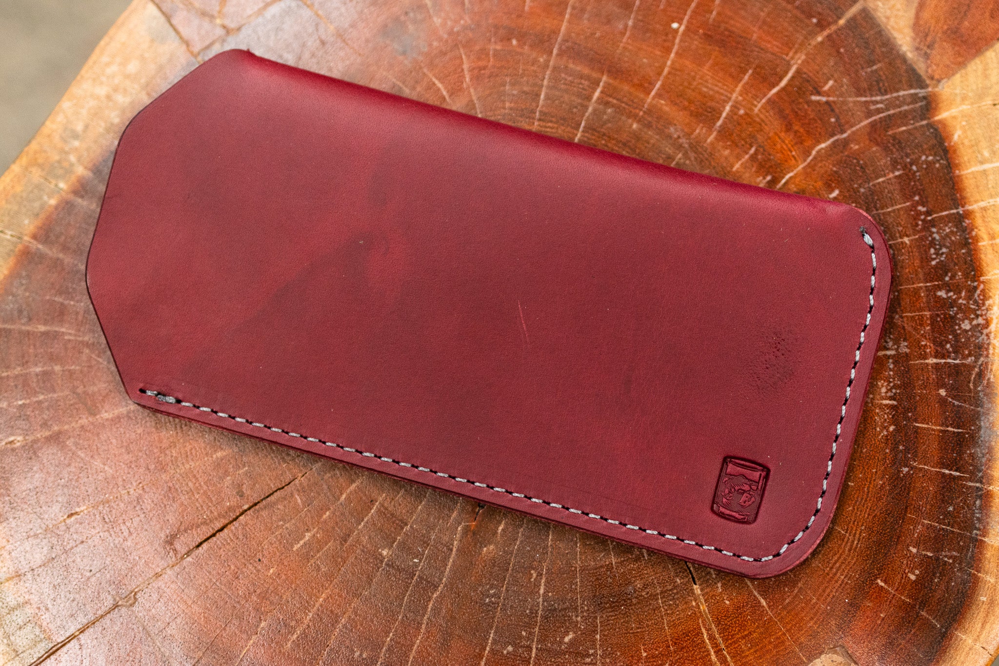 Leather Sunglass Sleeve - Bordeaux Minerva