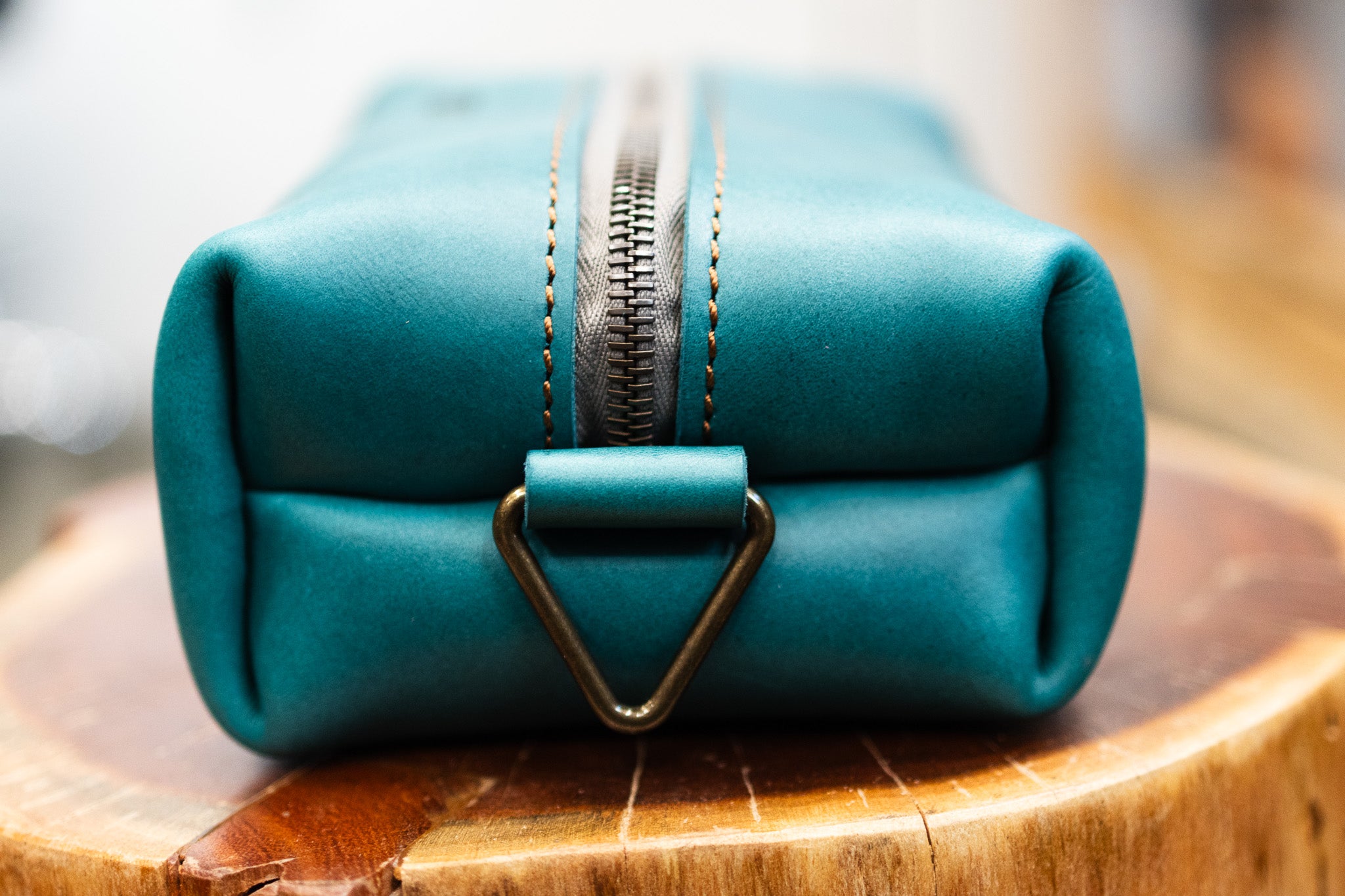 Leather Dopp Kit - Turquoise Minerva