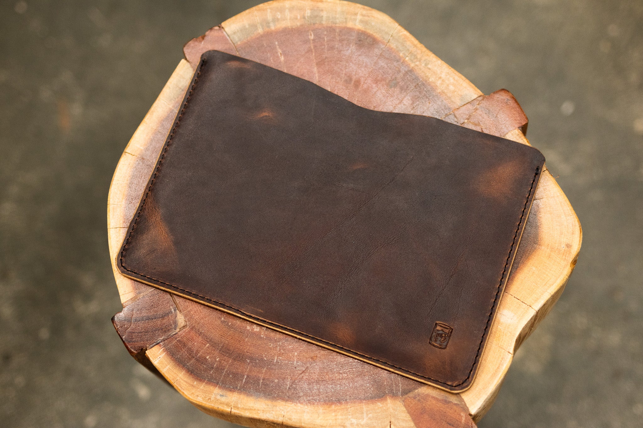 Leather iPad Sleeve - Cognac Balmoral