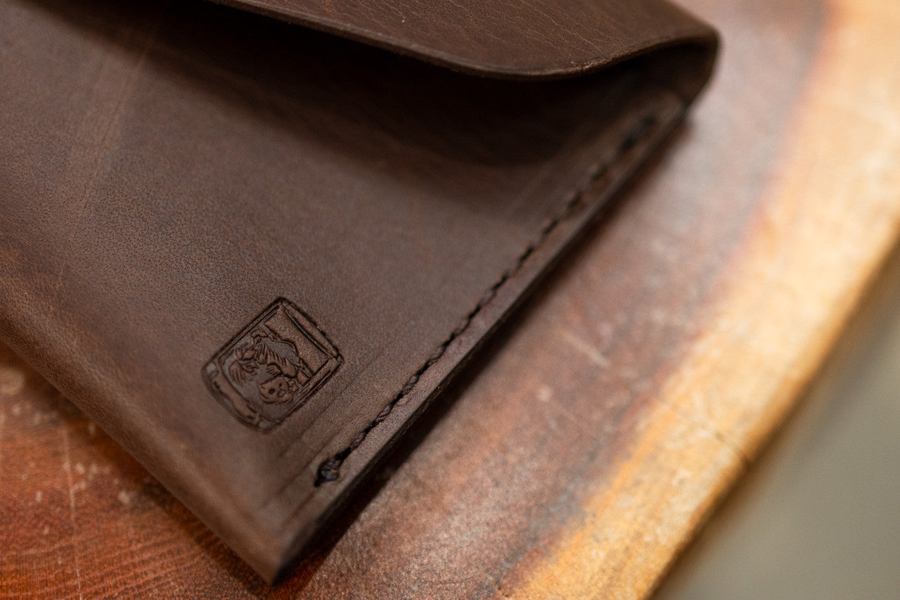 Leather Money Envelope - Dark Brown Minerva (LIMITED EDITION)