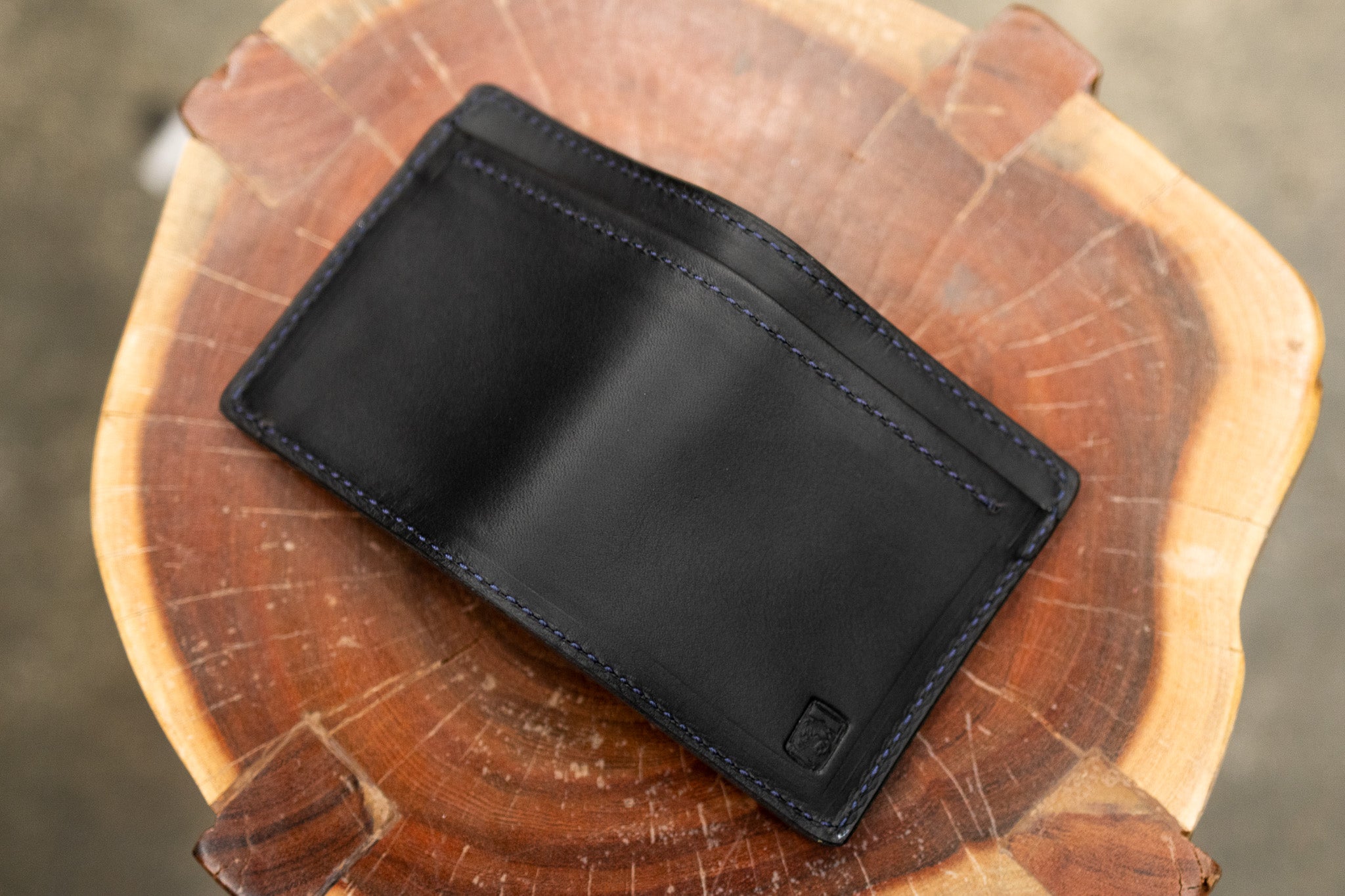 Leather Slim Minimalist Wallet - Black Balmoral