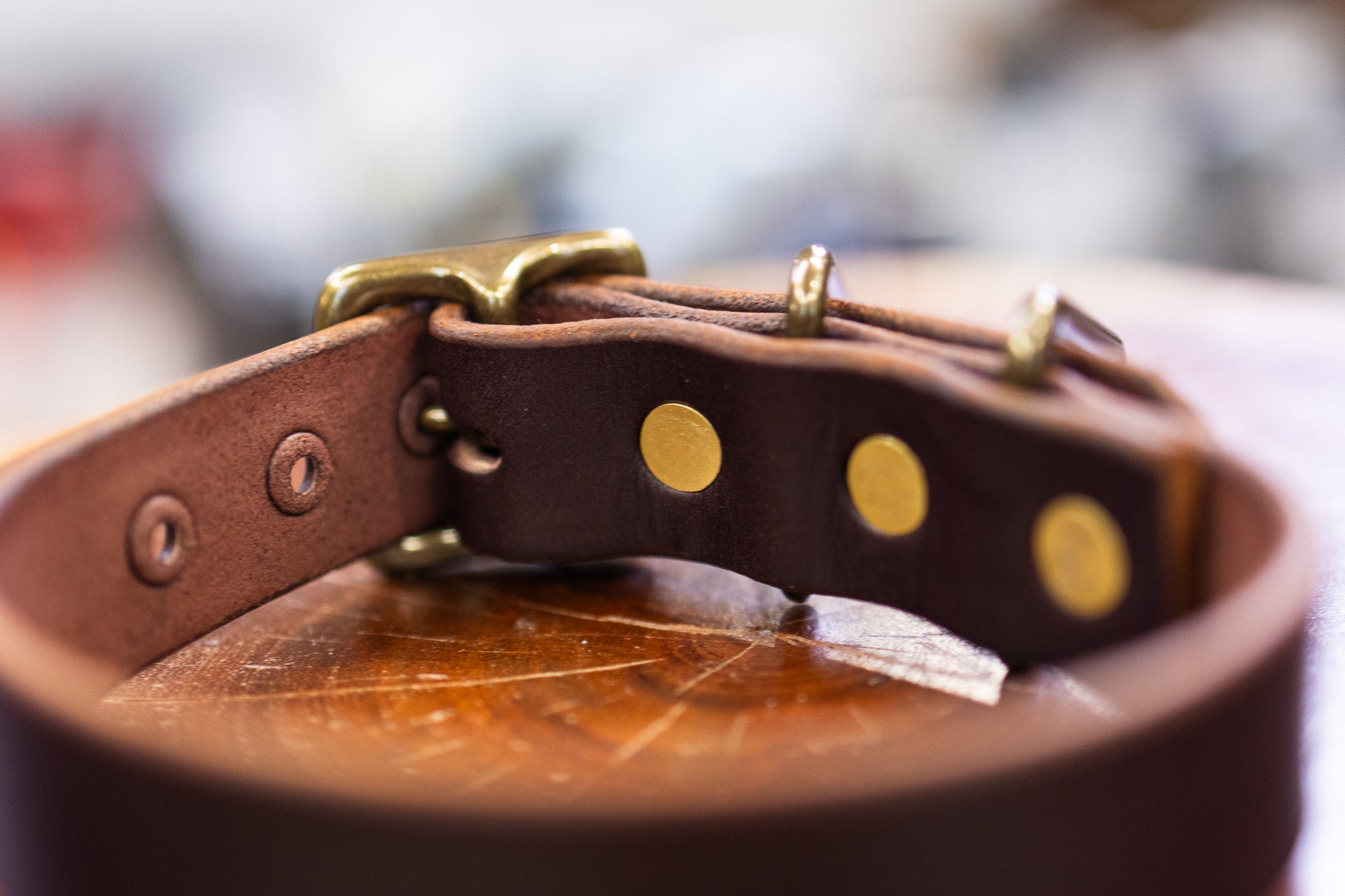 Leather Dog Collar - Dark Brown