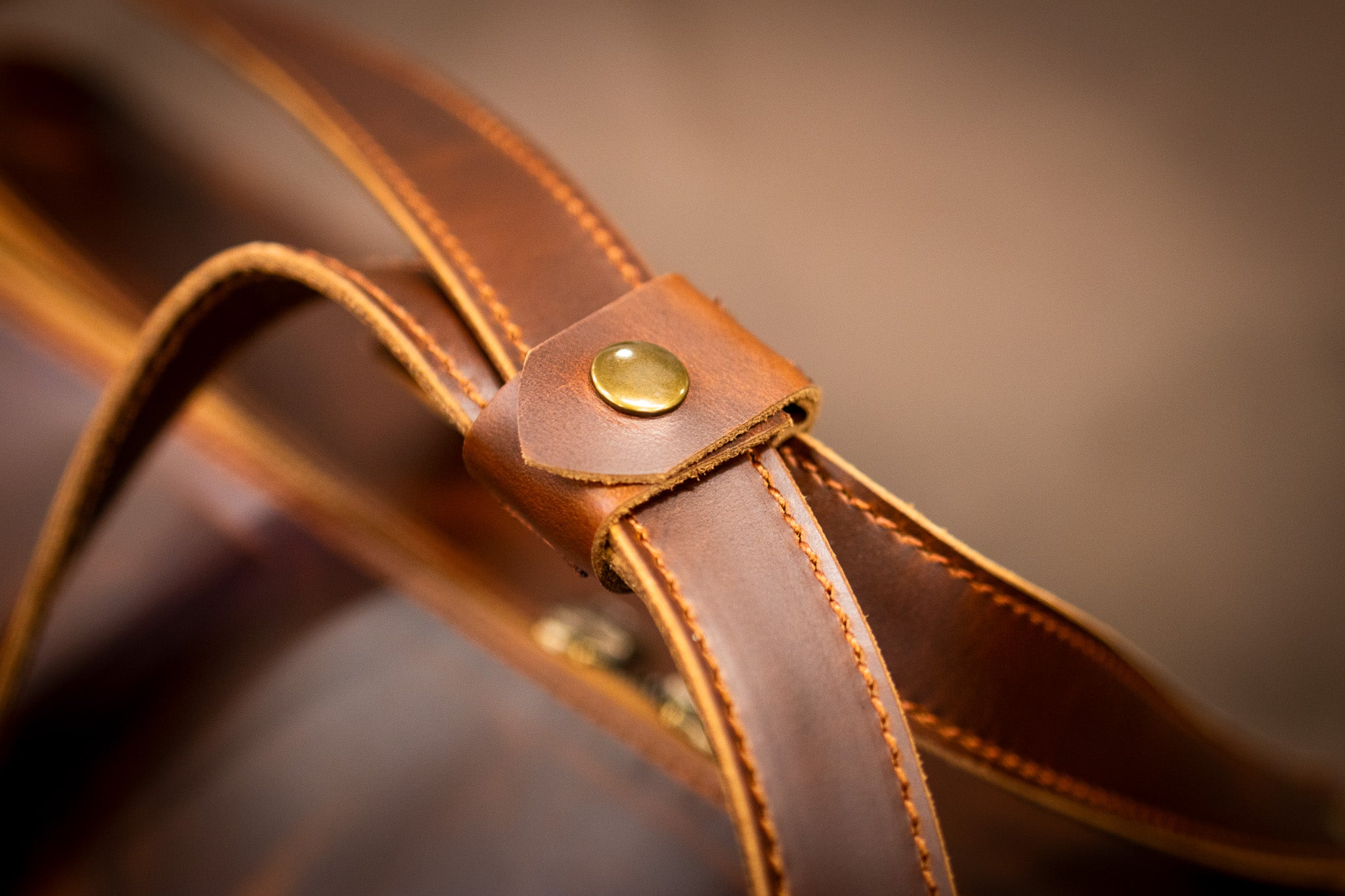 Leather Gym Bag / Mini Duffle - Cognac Balmoral