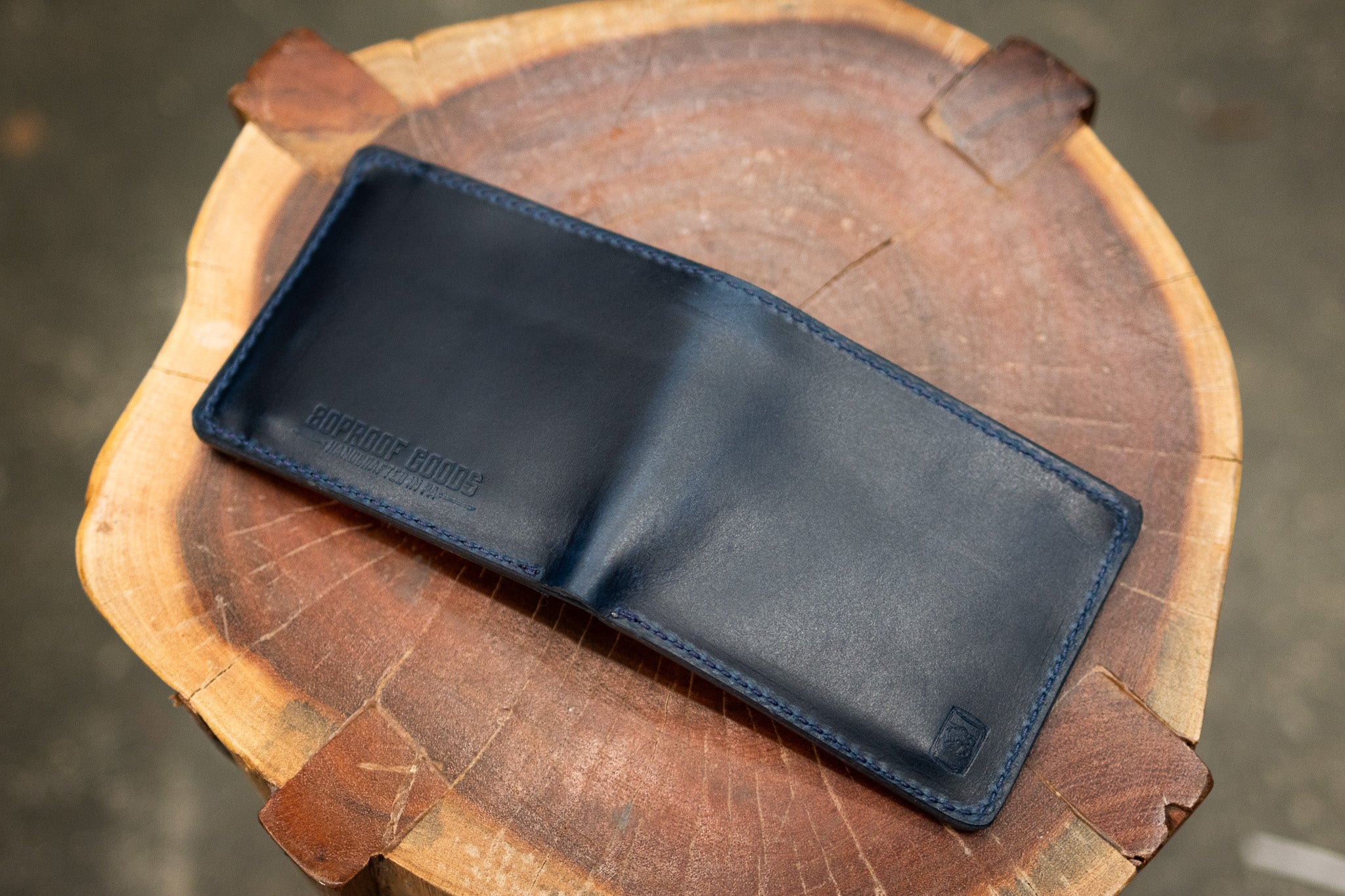 Leather 5 Pocket Wallet - Navy Blue Balmoral