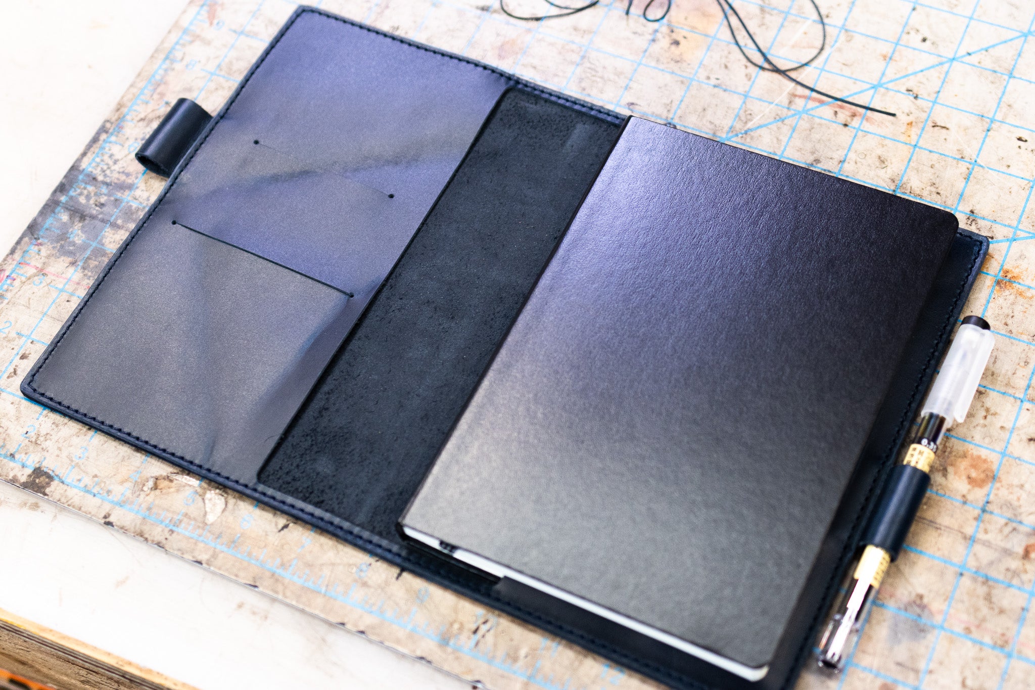 LEUCHTTURM1917 A5 Leather Notebook Cover Set - Navy Blue Balmoral