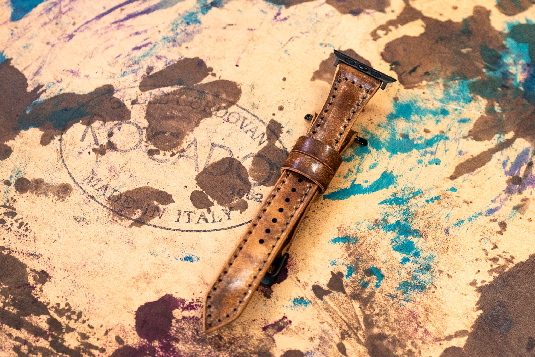 Classic Leather Apple Watch Band - Marbled Walnut Shell Cordovan (LIMITED EDITION)