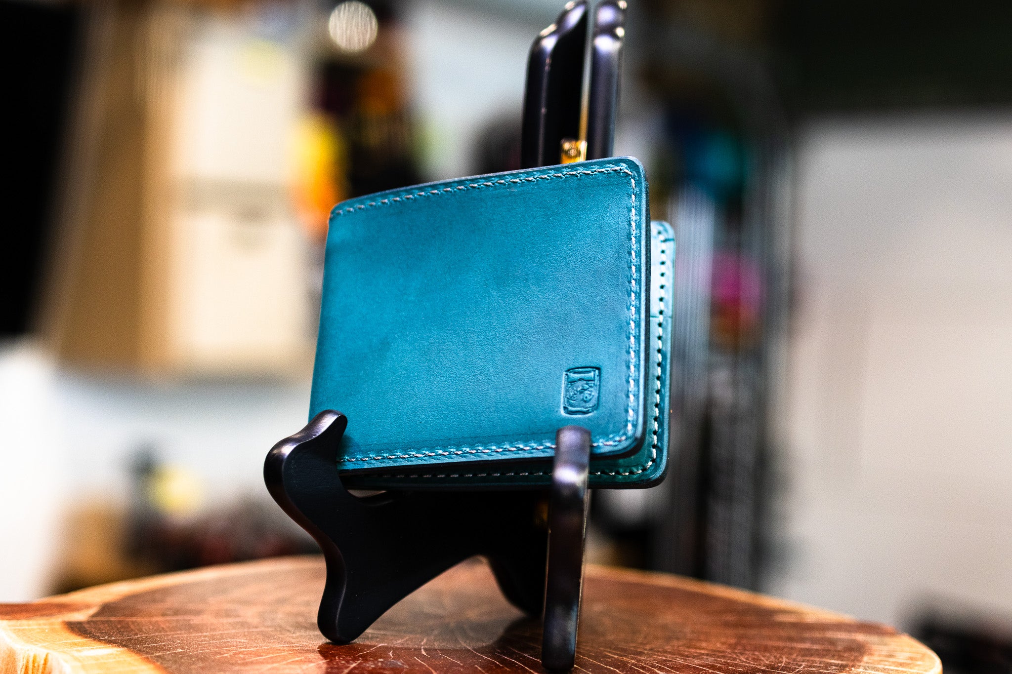 Leather 5 Pocket Wallet - Turquoise Minerva