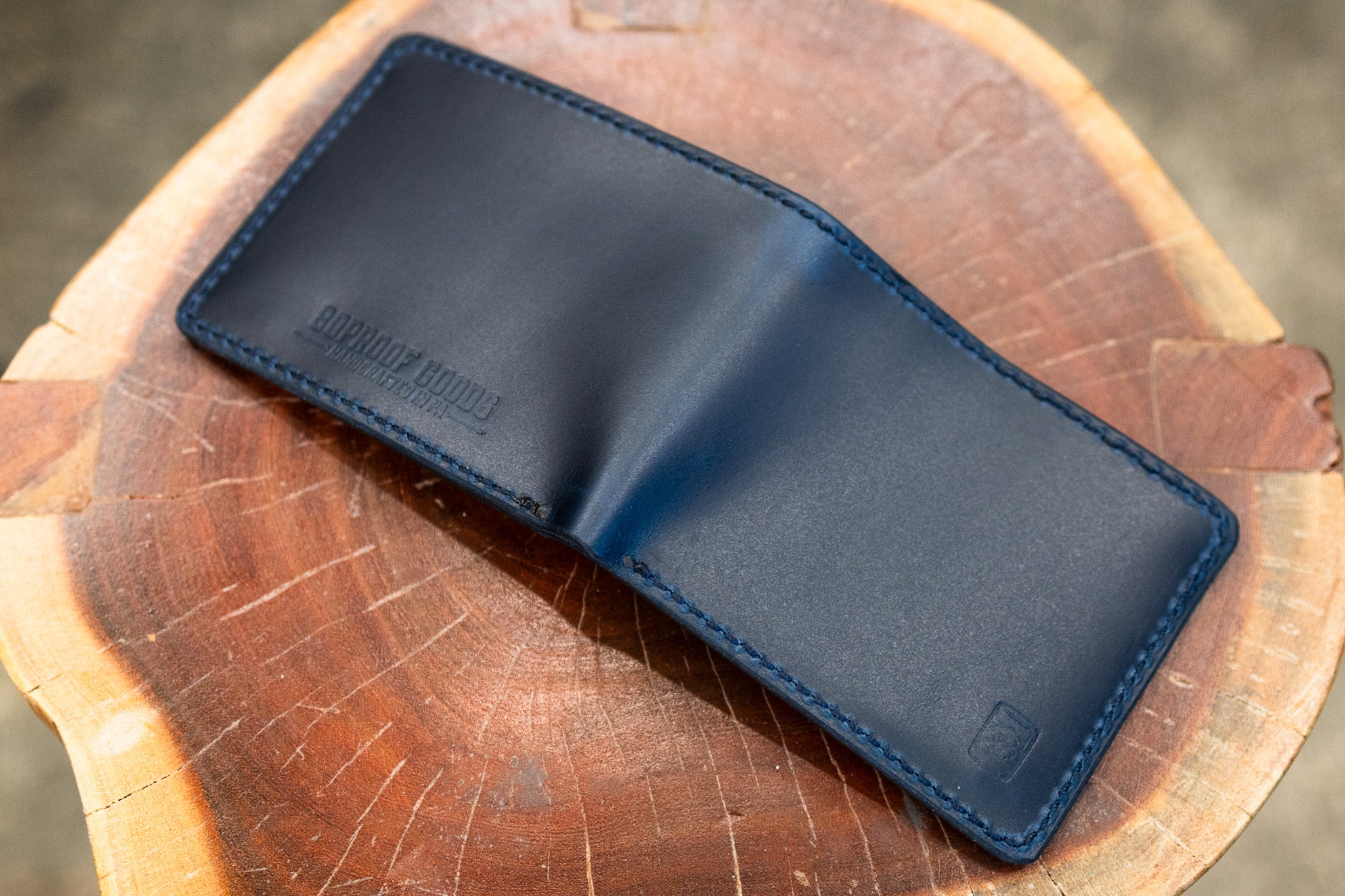 Leather 5 Pocket Wallet - Navy Blue Balmoral