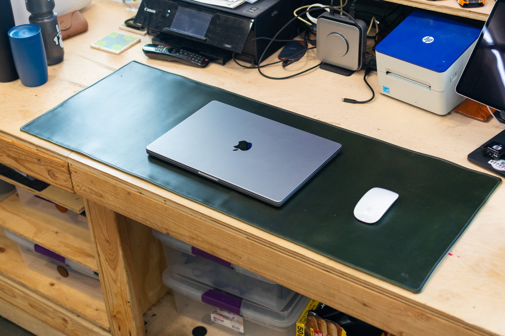 Leather Desk Mat - Evergreen