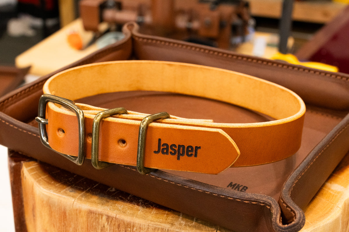 Leather Dog Collar - Tan