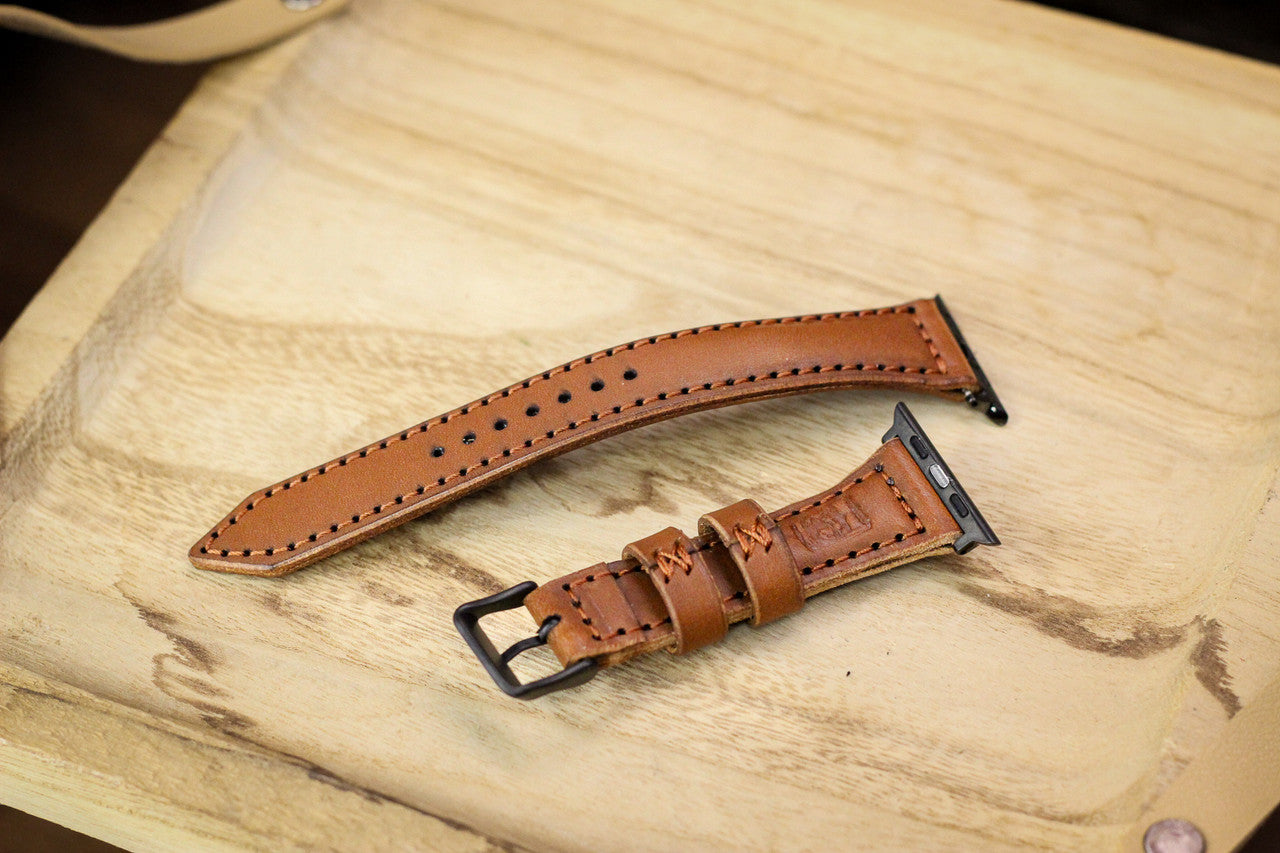 Handmade full-grain leather Apple Watch band