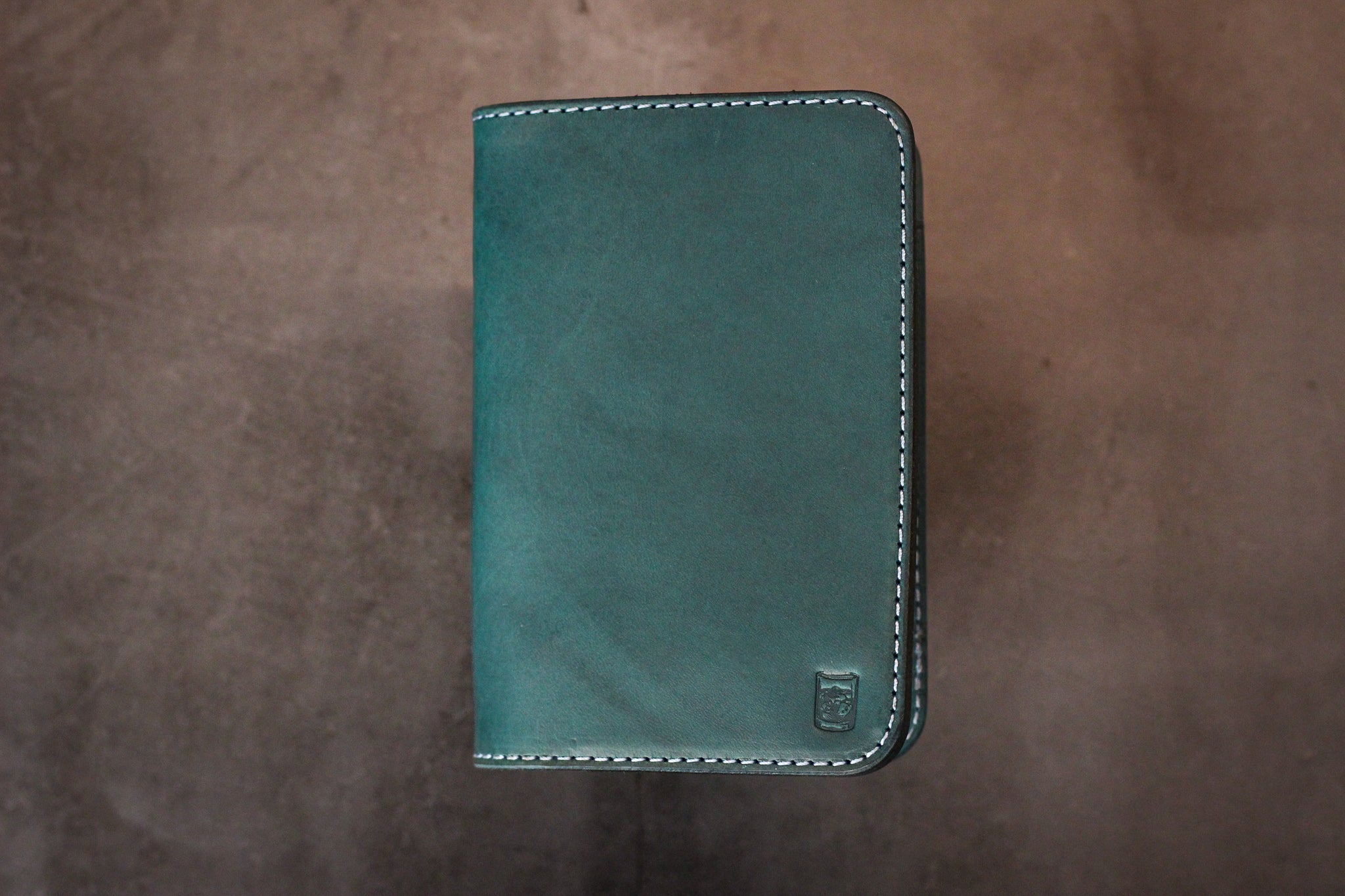 Leather Passport Wallet - Turquoise Minerva