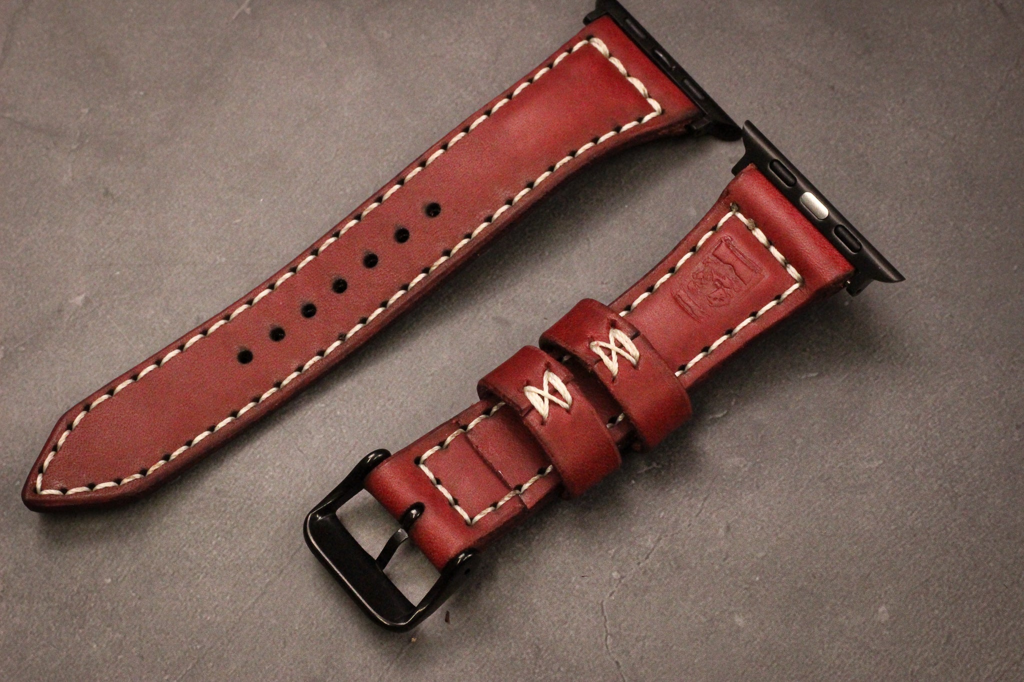 Classic Leather Apple Watch Band - Bordeaux Minerva