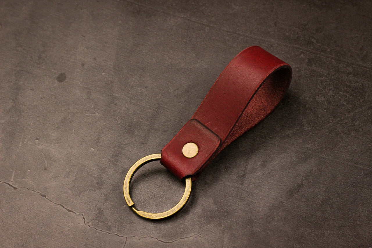 Leather Keychain - Bordeaux Minerva