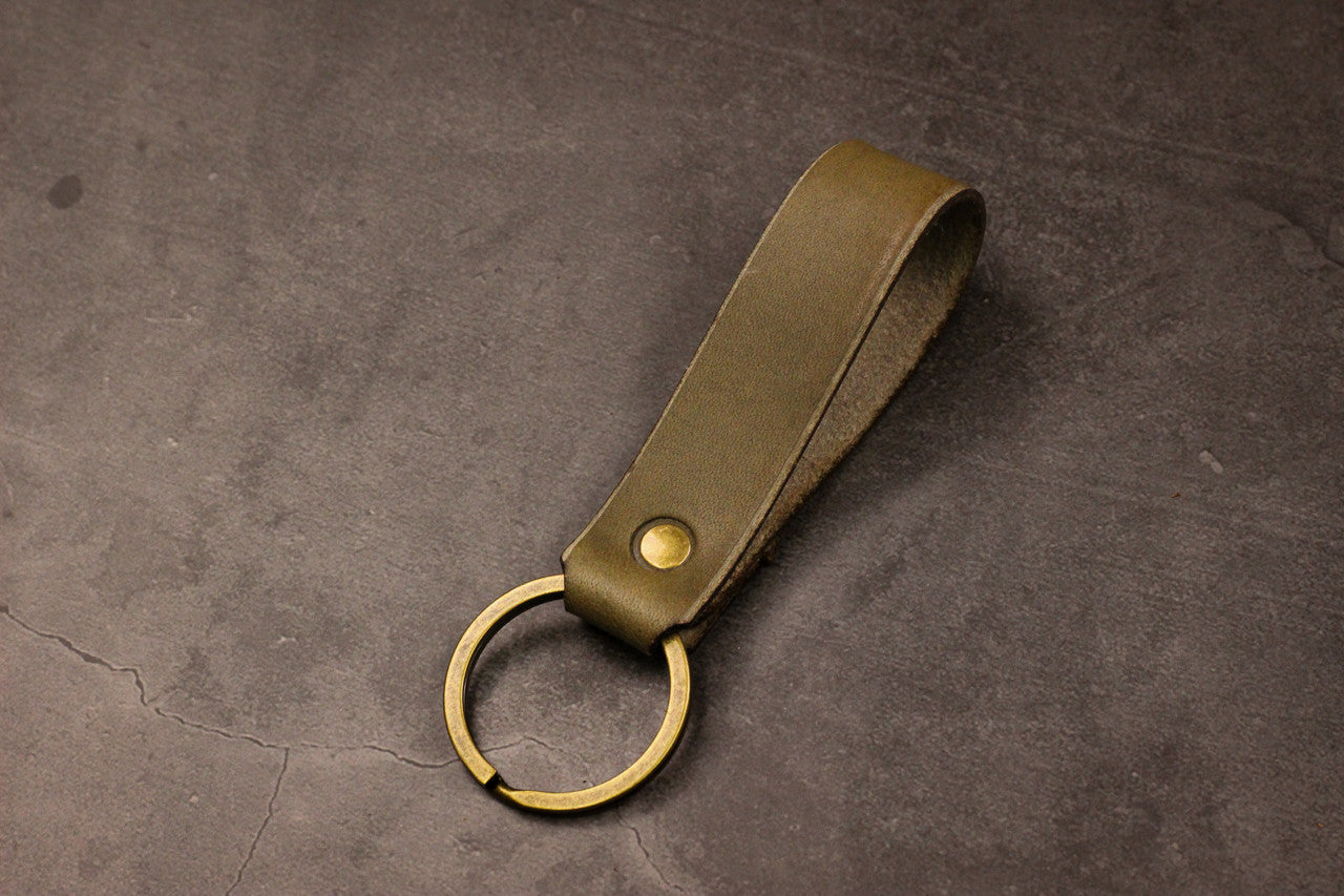 Leather Keychain - Grey Minerva