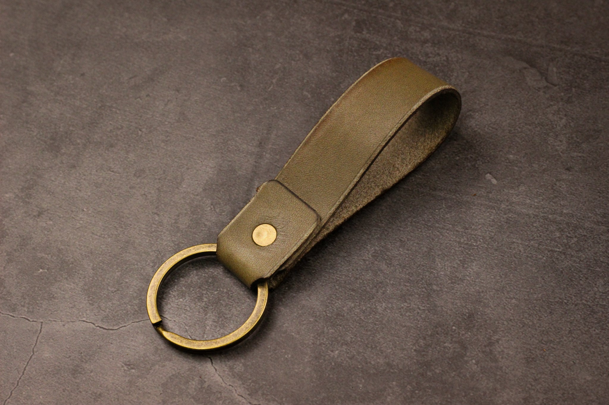 Leather Keychain - Grey Minerva