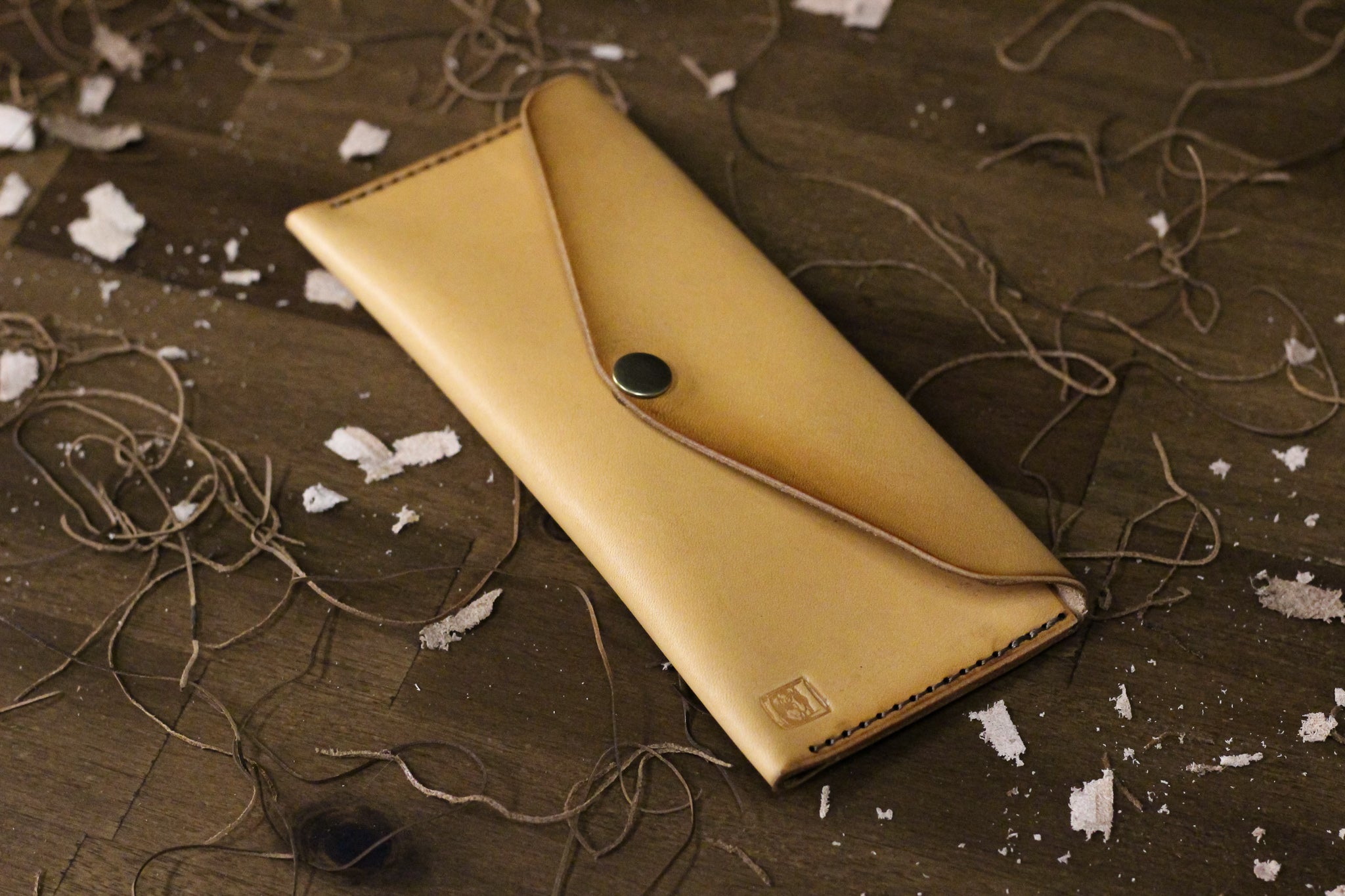 Leather Money Envelope - Natural Minerva