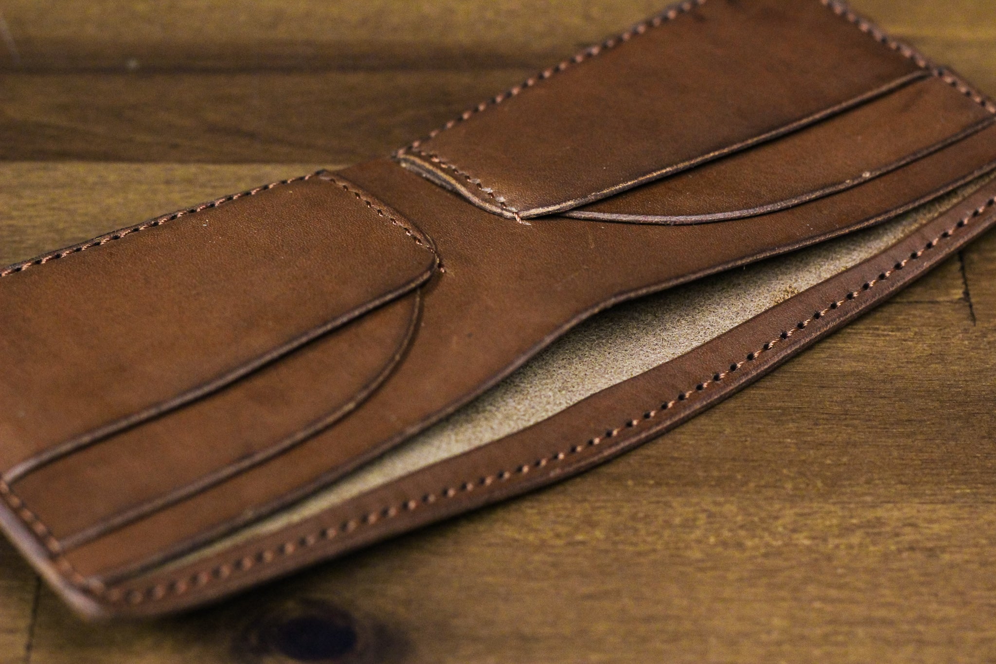Leather 5 Pocket Wallet - Walnut Minerva