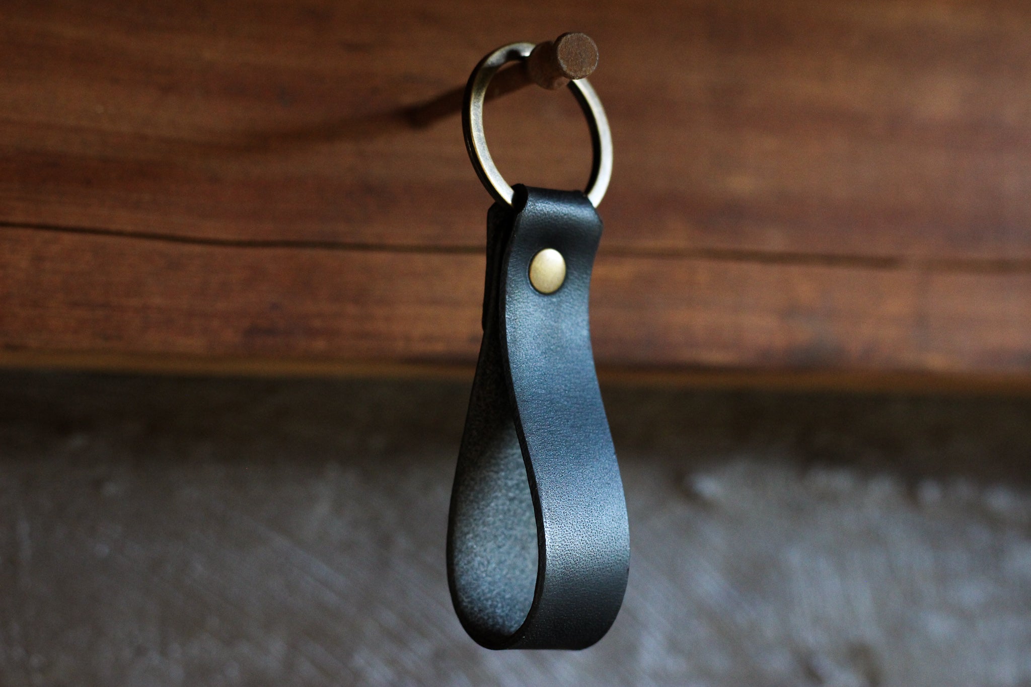 Leather Keychain - Black Balmoral