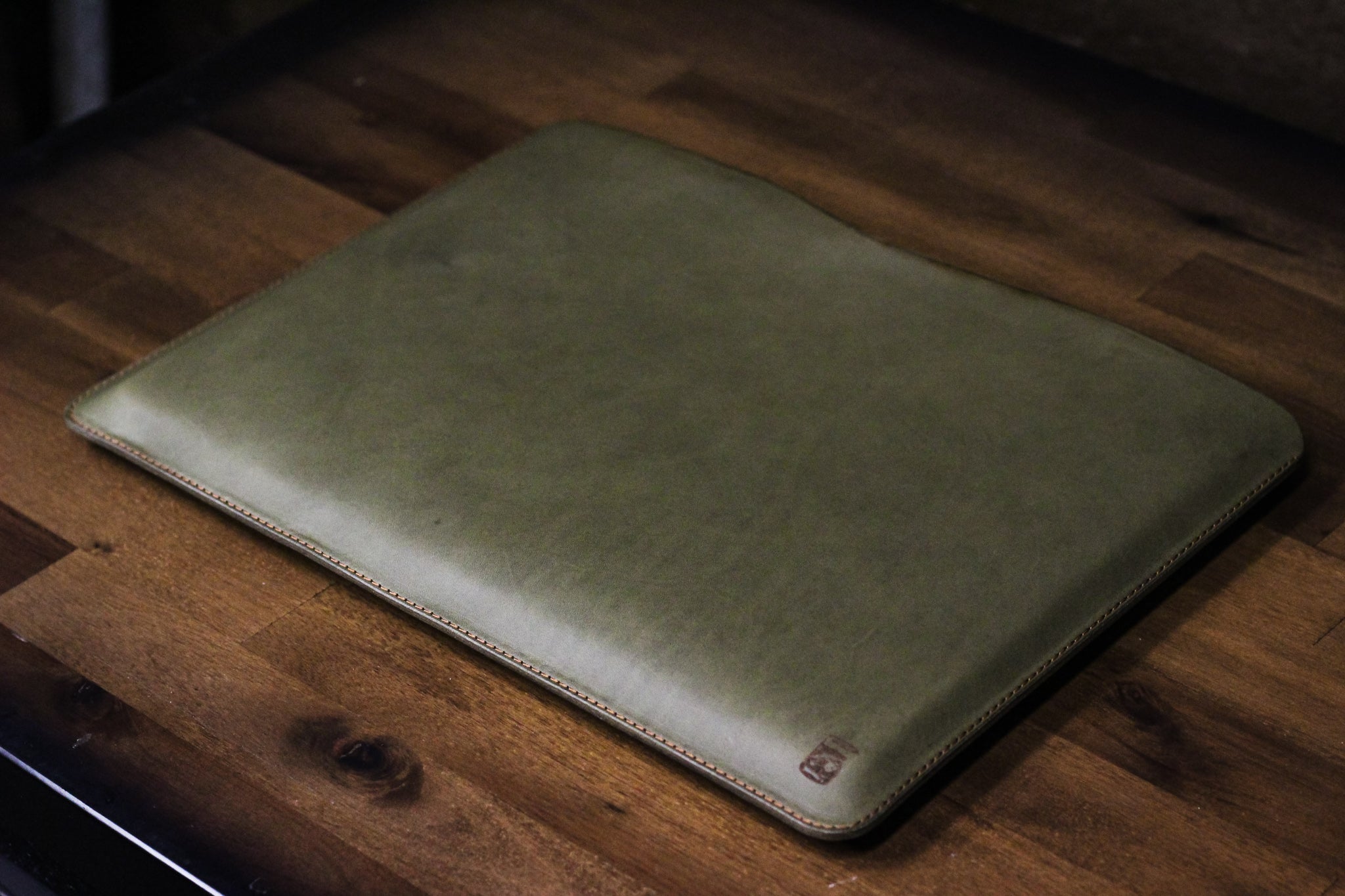 Leather MacBook Sleeve - Grey Minerva