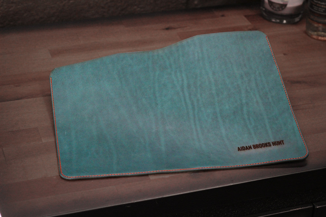 Leather MacBook Sleeve - Turquoise Minerva