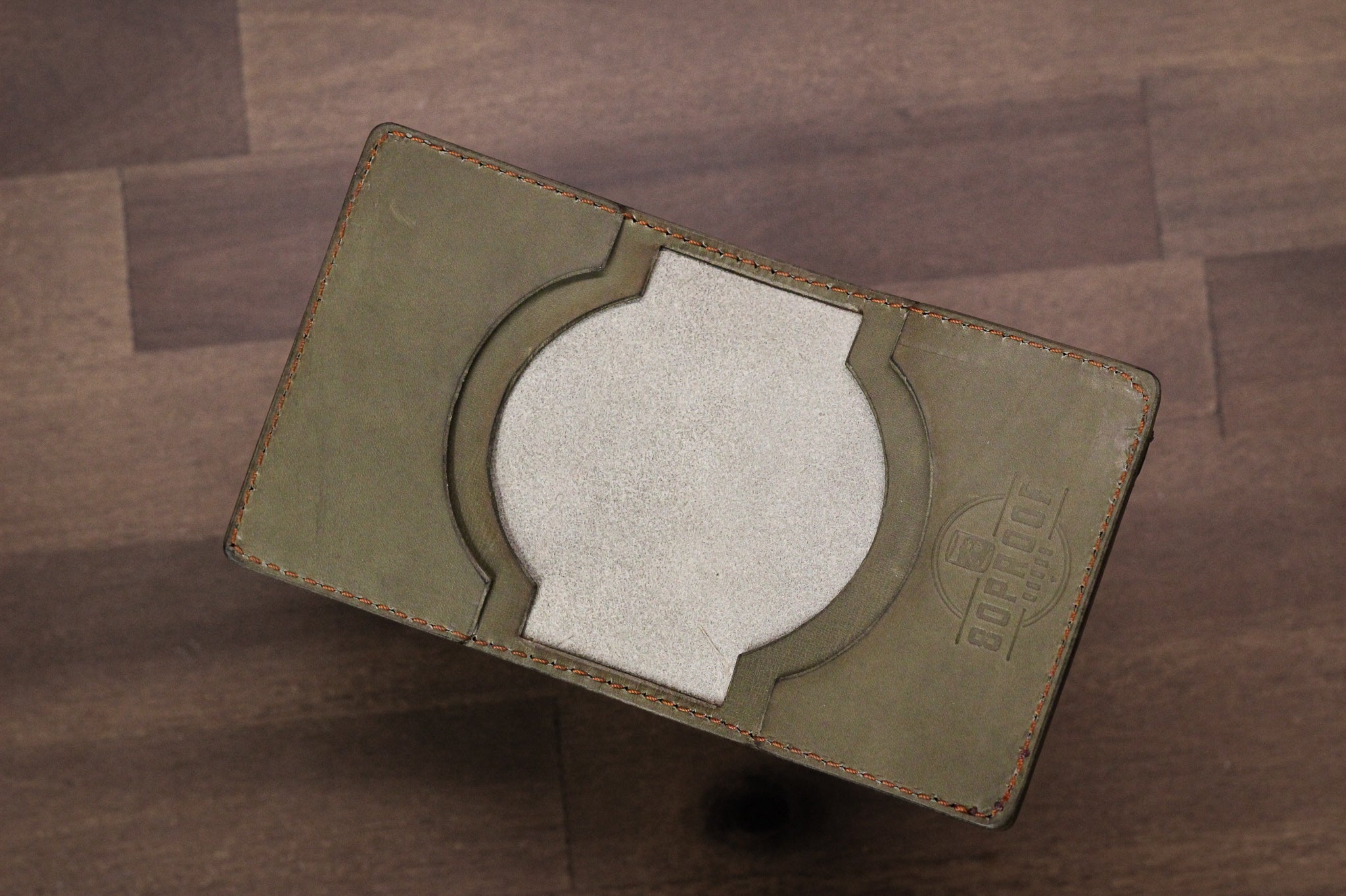 Leather Slim Minimalist Wallet - Grey Minerva