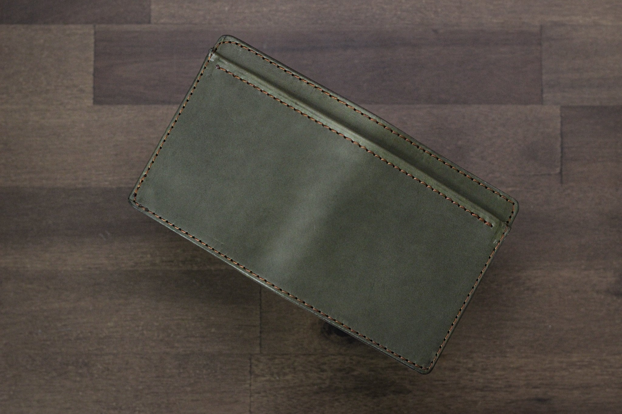Leather Slim Minimalist Wallet - Grey Minerva