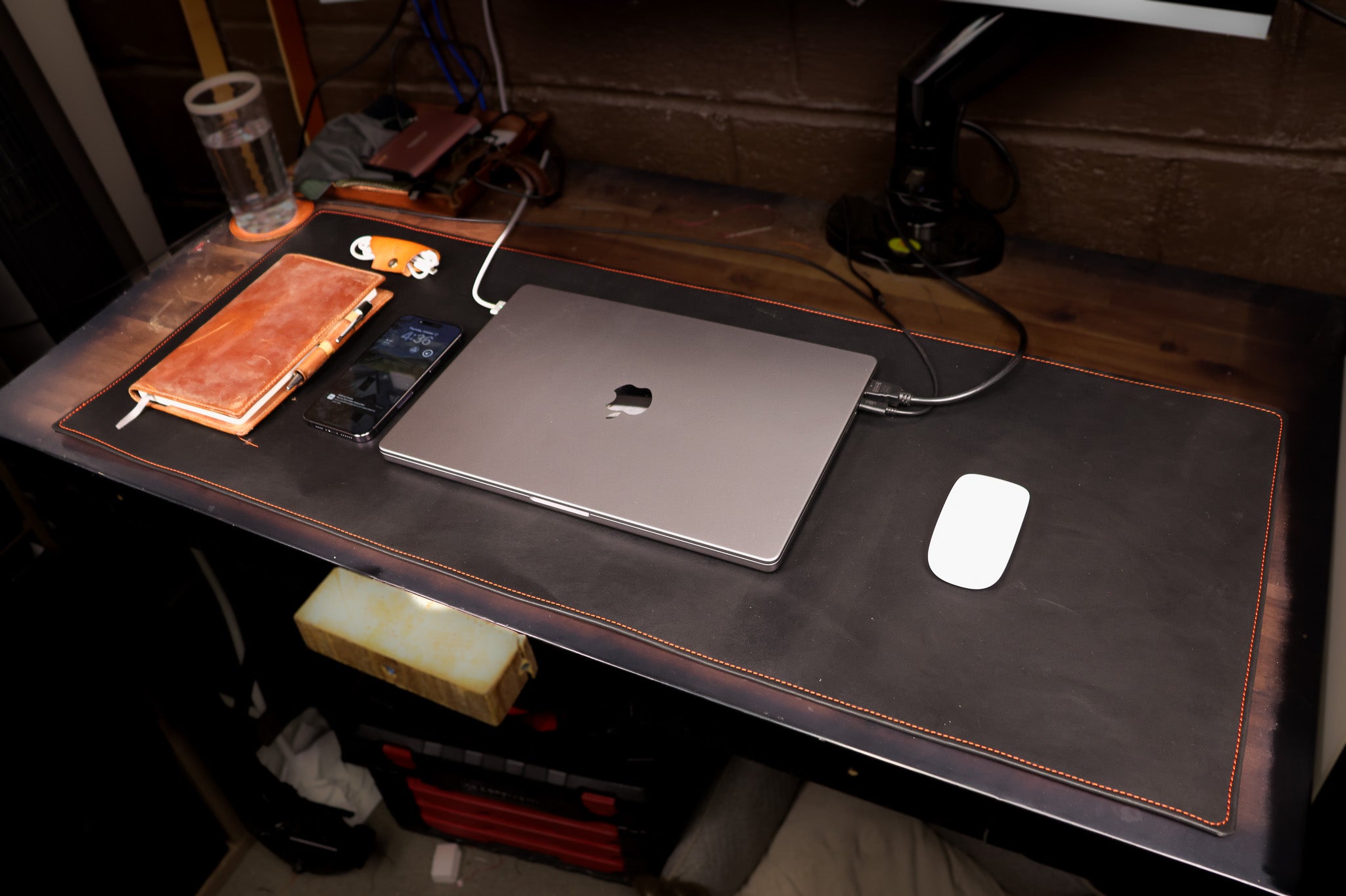 Leather Desk Mat - Black Balmoral