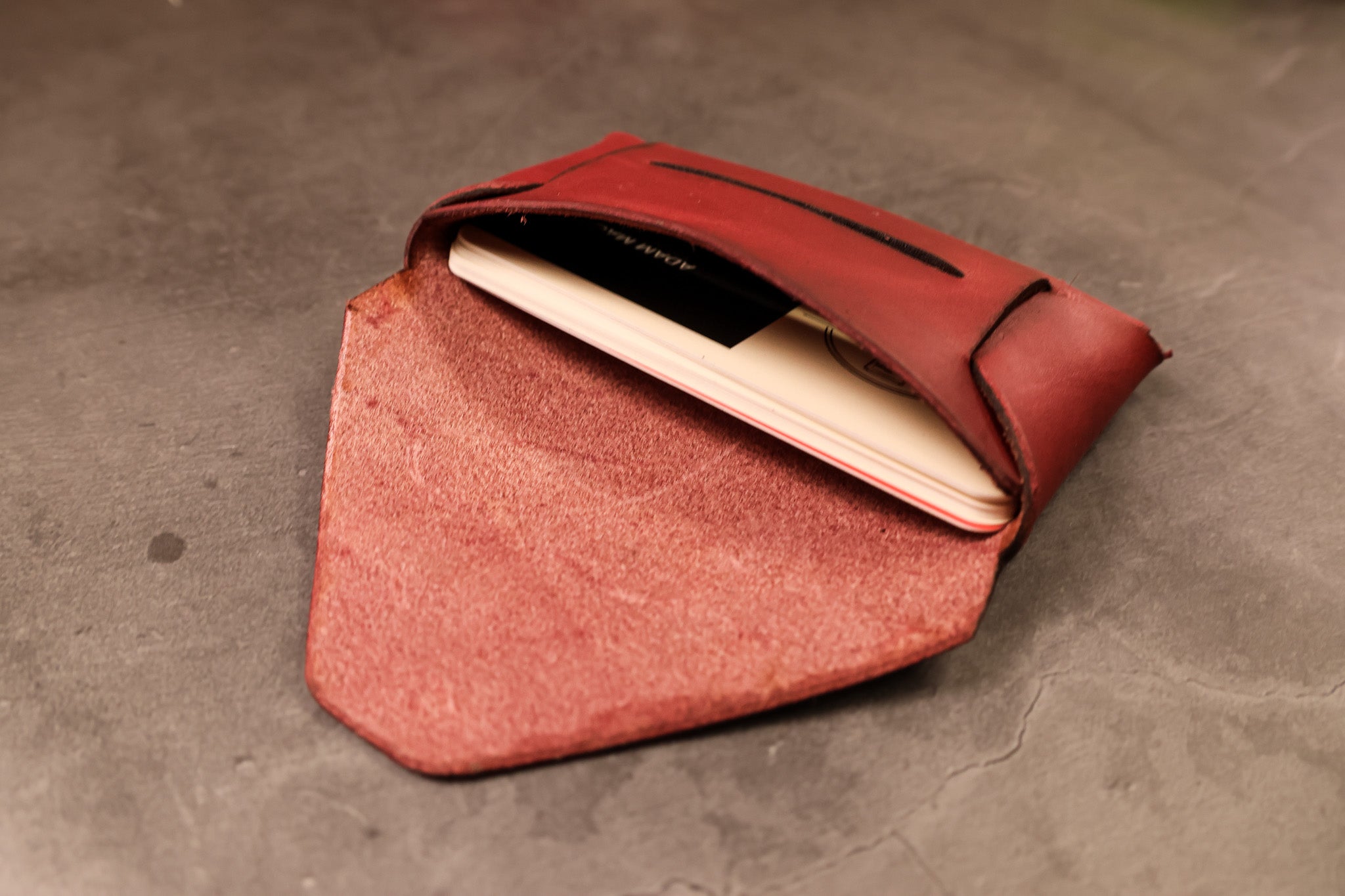 Stitchless Card Holder - Bordeaux Minerva