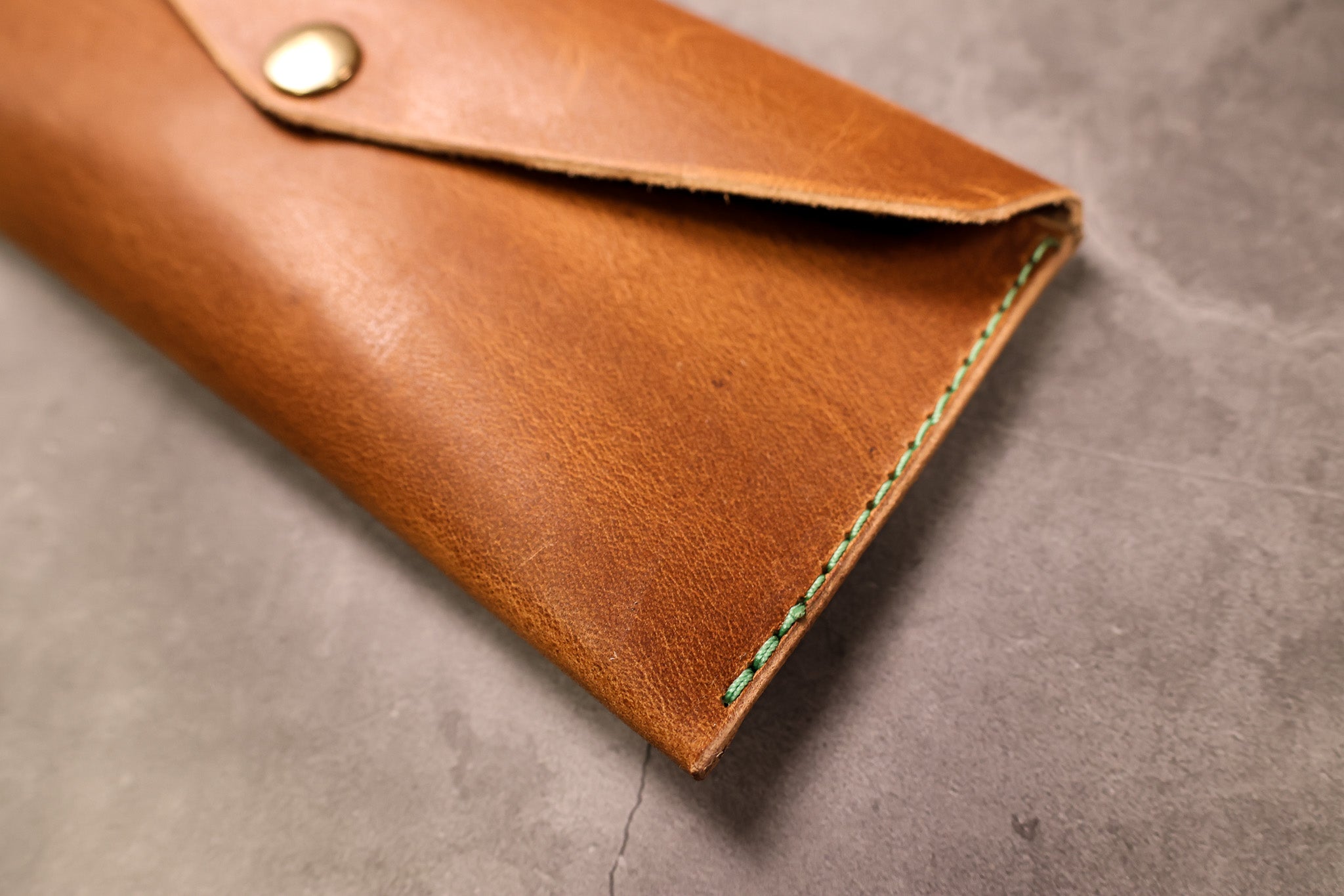Leather Money Envelope - Walnut Minerva