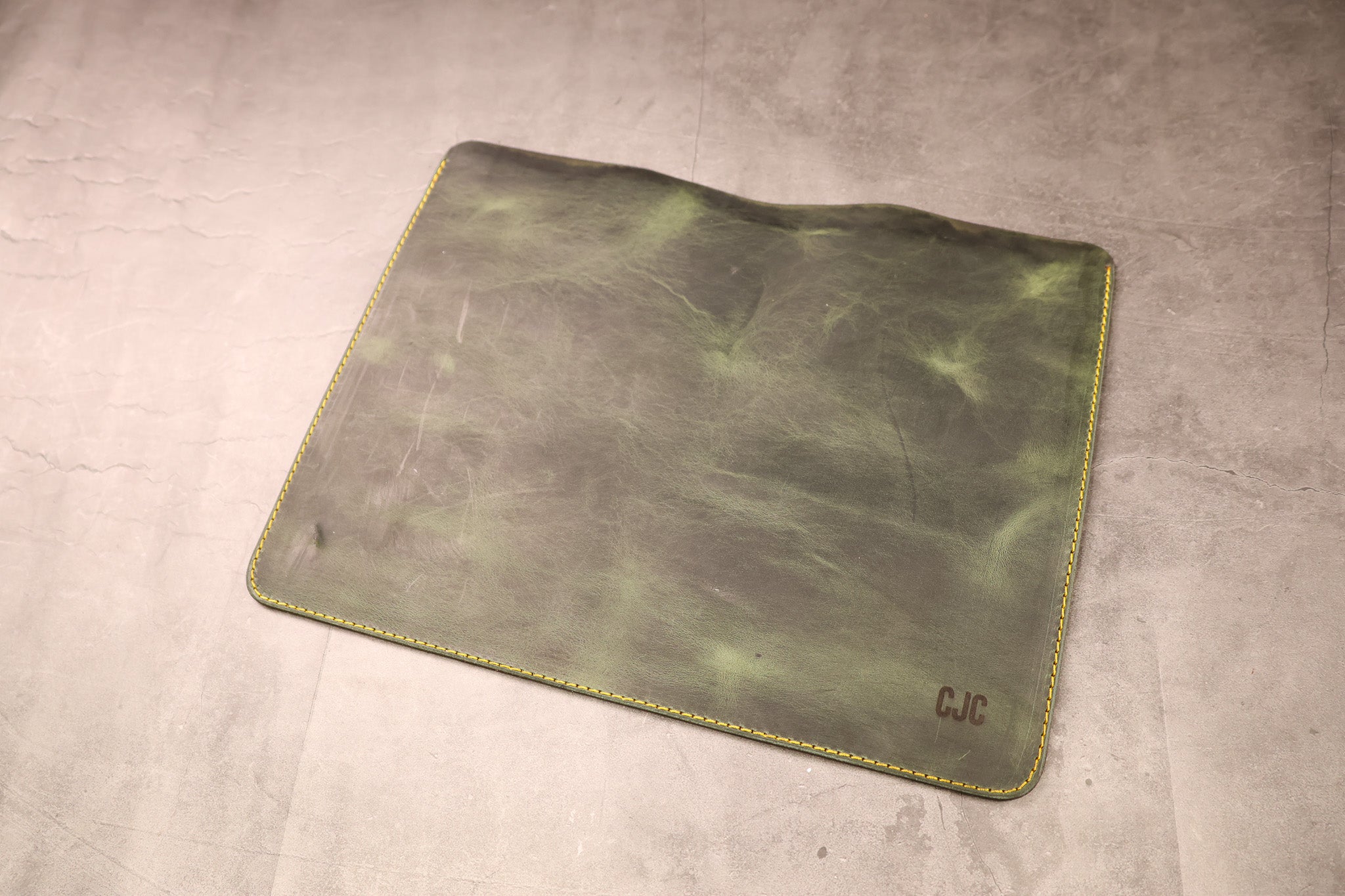 Leather iPad Sleeve - Evergreen