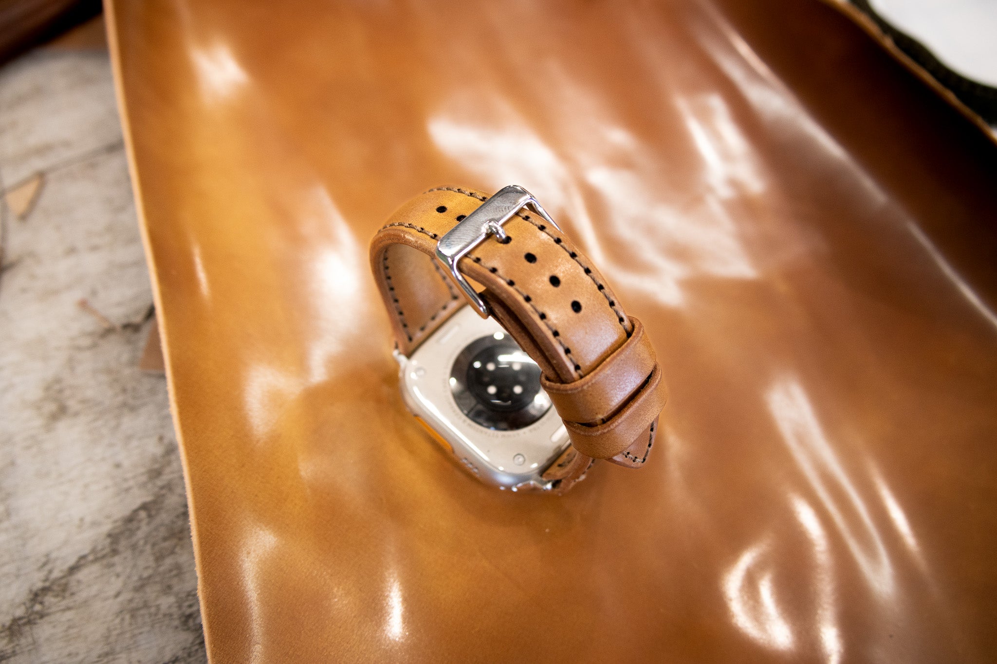 Classic Leather Apple Watch Band - Whiskey Shell Cordovan (LIMITED EDITION)