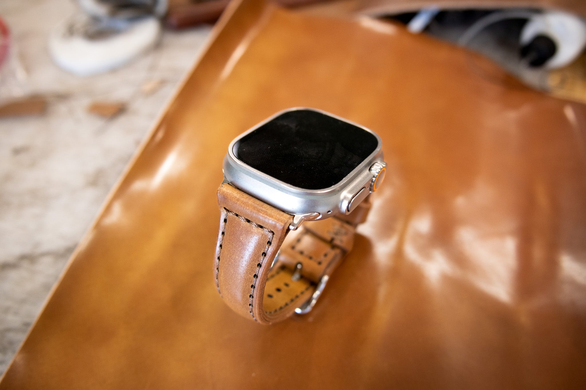 Classic Leather Apple Watch Band - Whiskey Shell Cordovan (LIMITED EDITION)