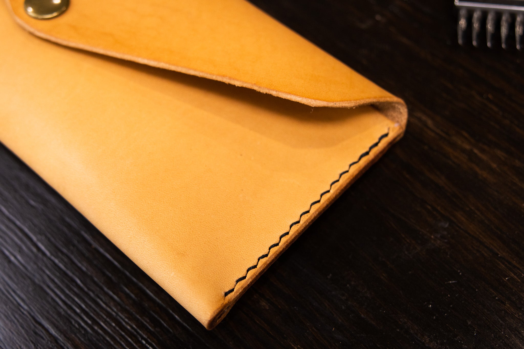 Leather Money Envelope - Natural Minerva