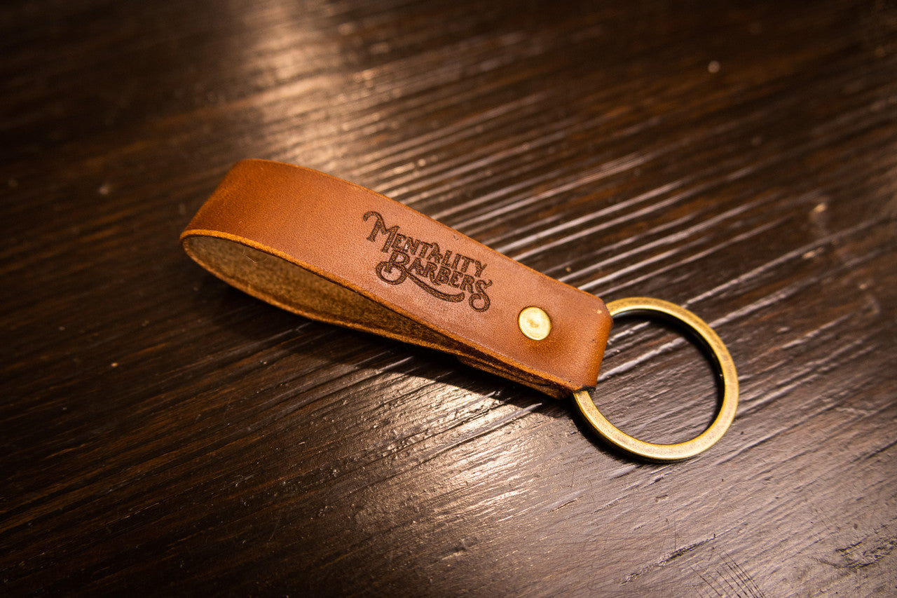 Leather Keychain - Walnut Minerva