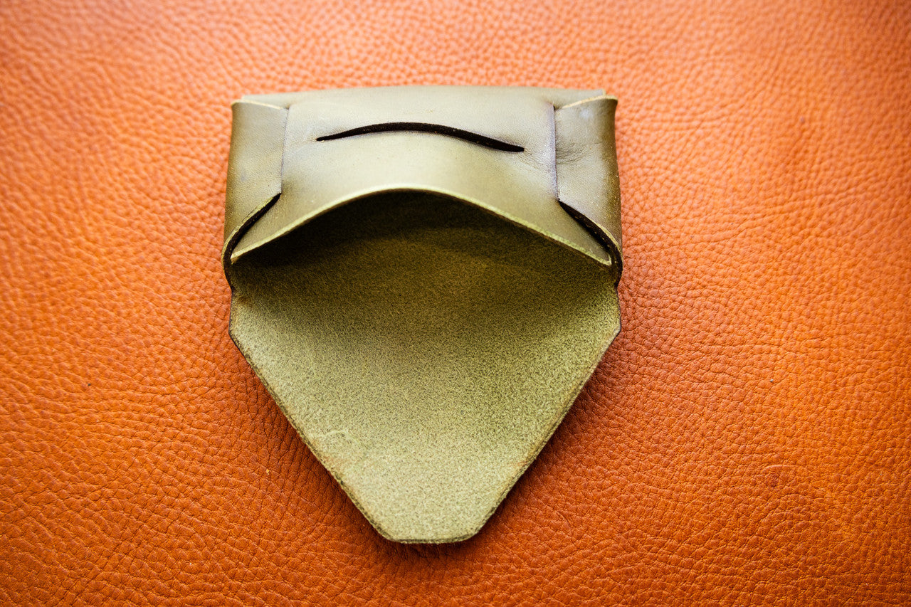 Stitchless Card Holder - Olive Green Minerva