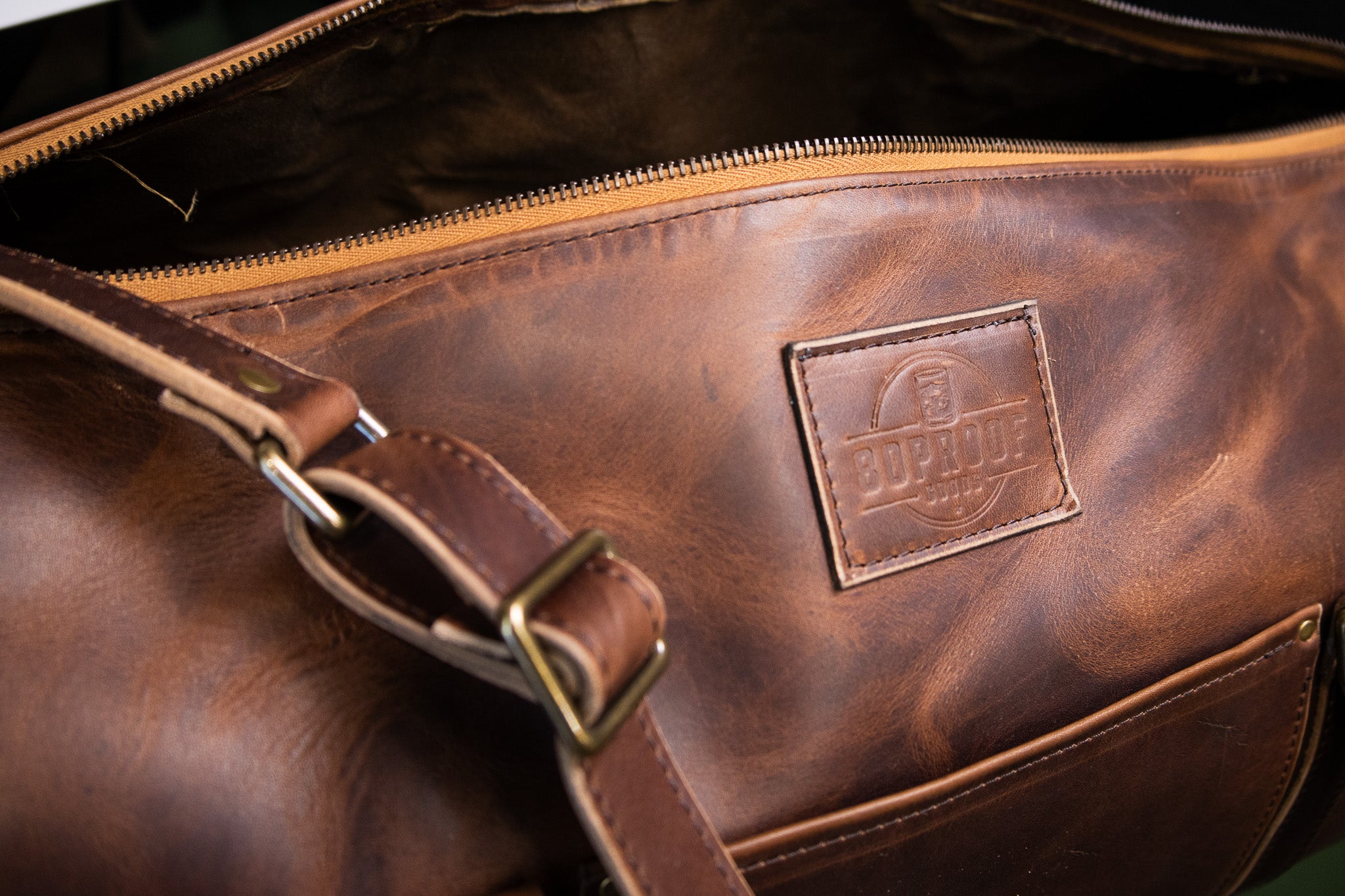 Leather Carry-On Duffle Bag - Cognac Balmoral